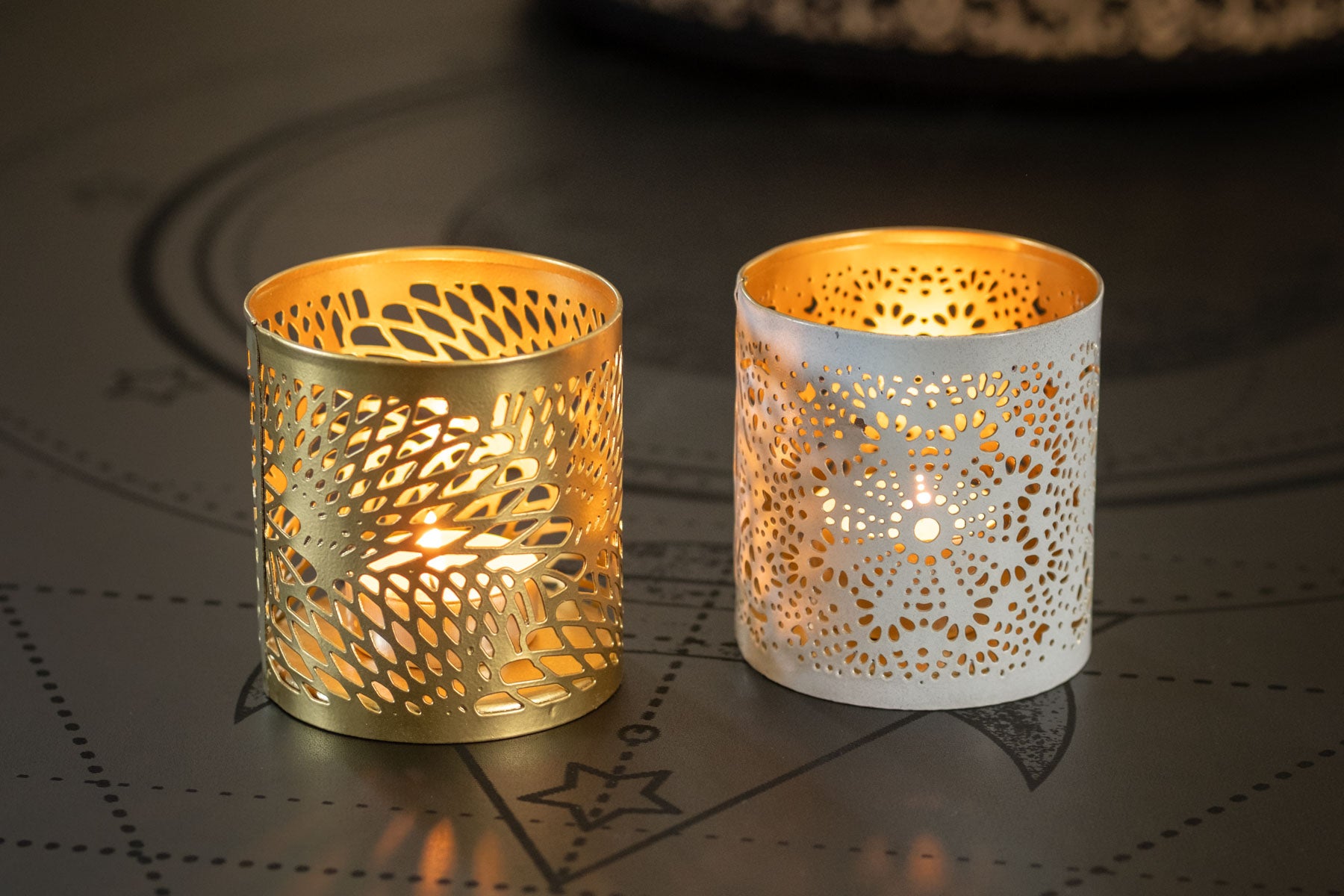 ugc-vidéo-photophore, brûle-parfum & encens 3 en 1 - Mandala blanc