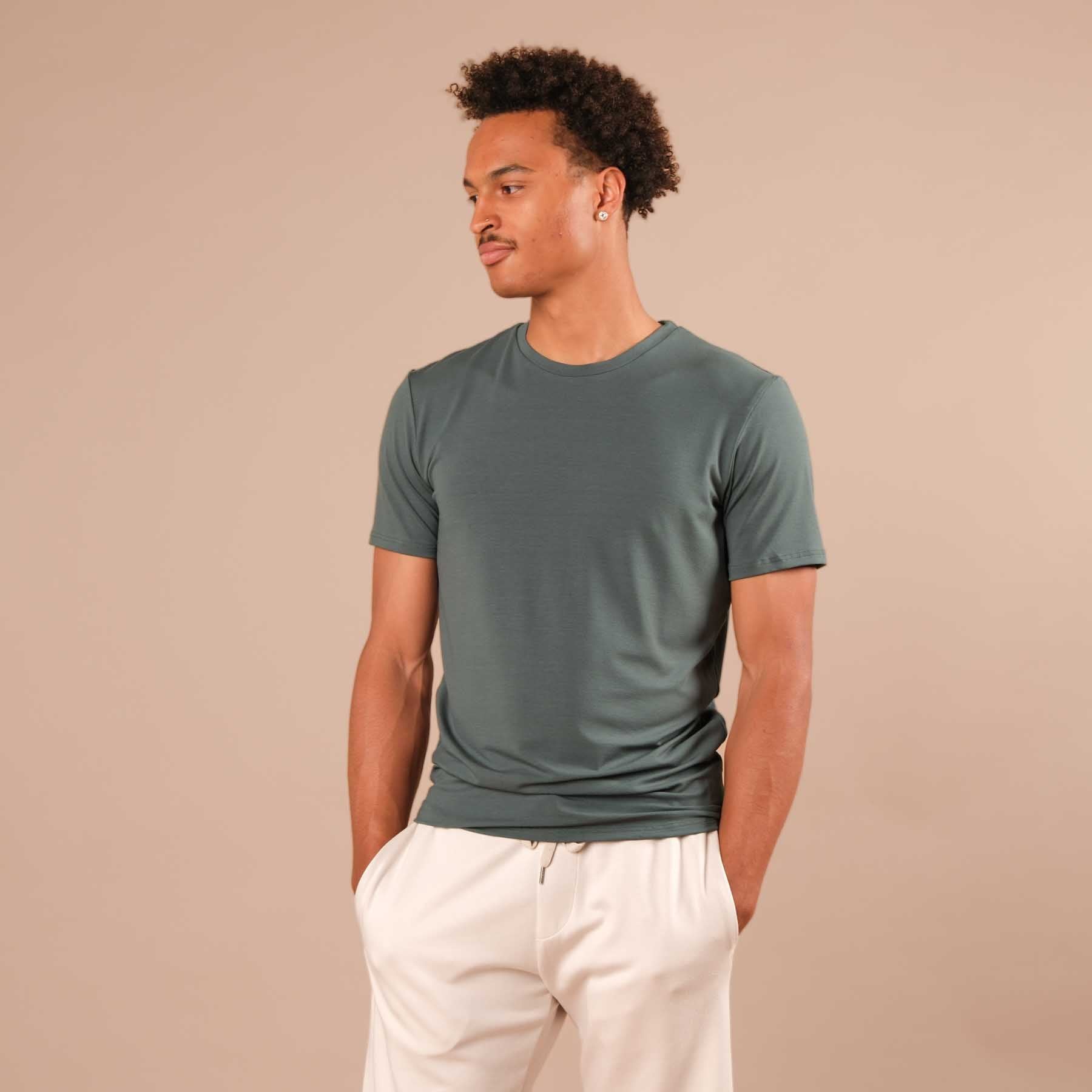 Shirt de yoga homme Classy manches courtes émeraude