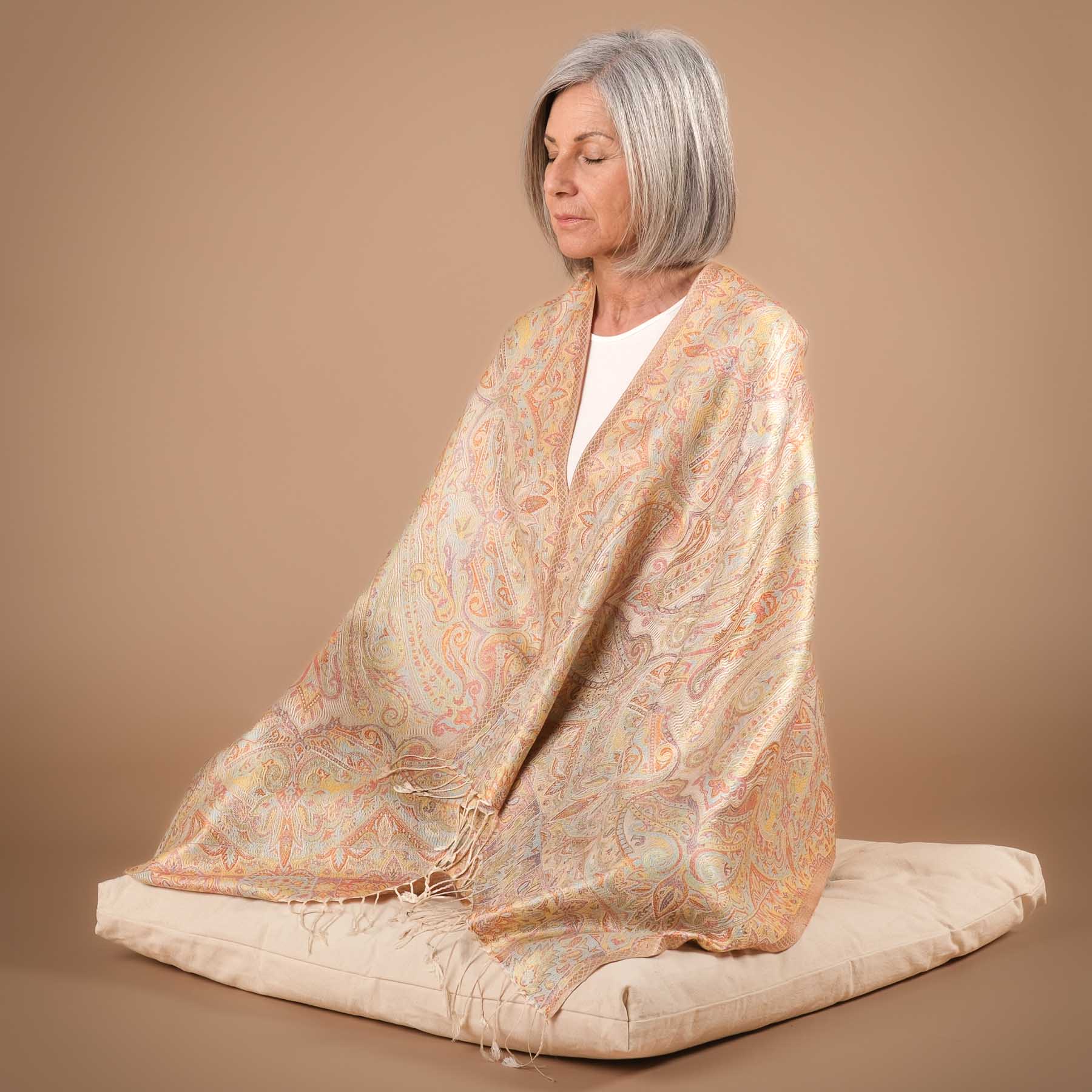 Châle de méditation soie Néroli