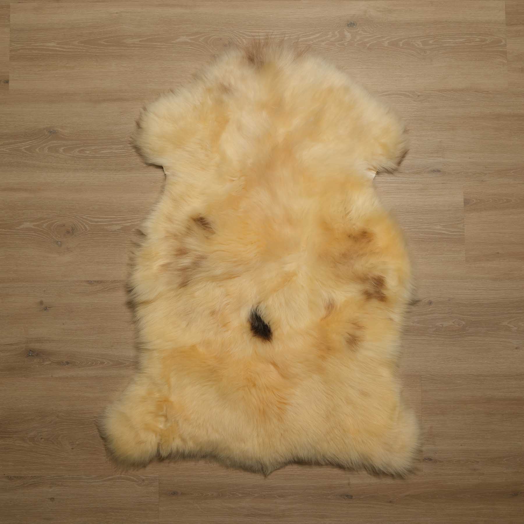 Peau d'agneau mérinos pièce unique n° 11 jaune vanille marron