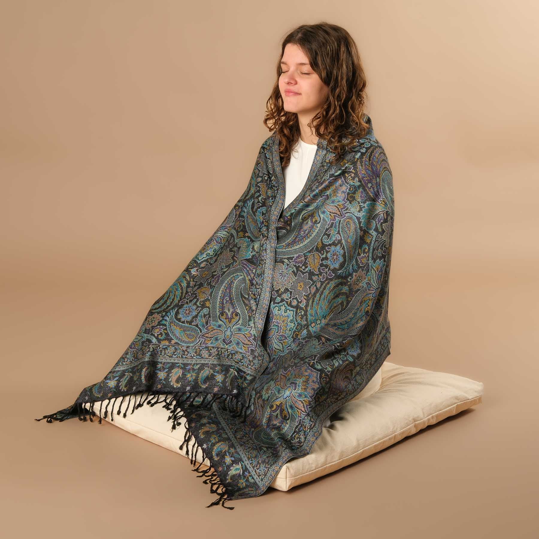 Écharpe de méditation en viscose corail