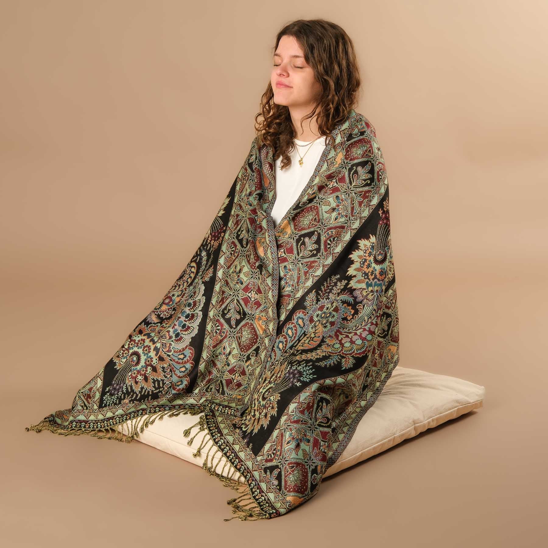 Écharpe de méditation en viscose lierre