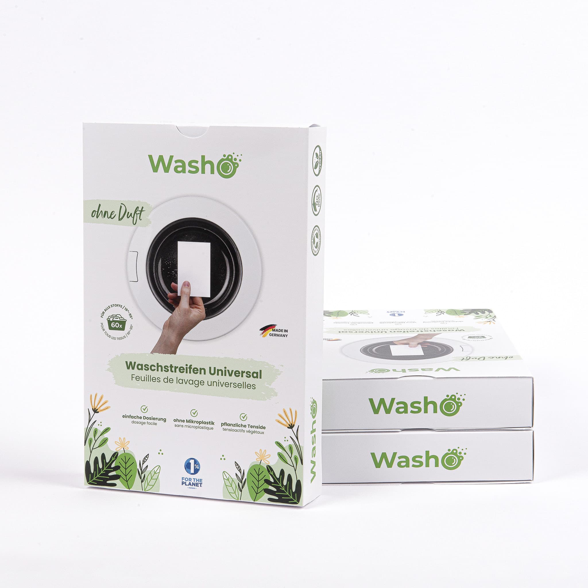 Washo bandes de lavage écologiques sans parfum, lot de 3