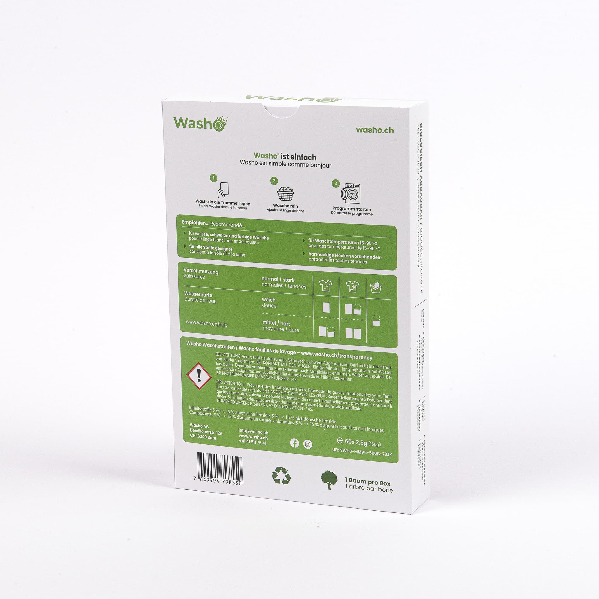 Washo bandes de lavage écologiques sans parfum à l'unité