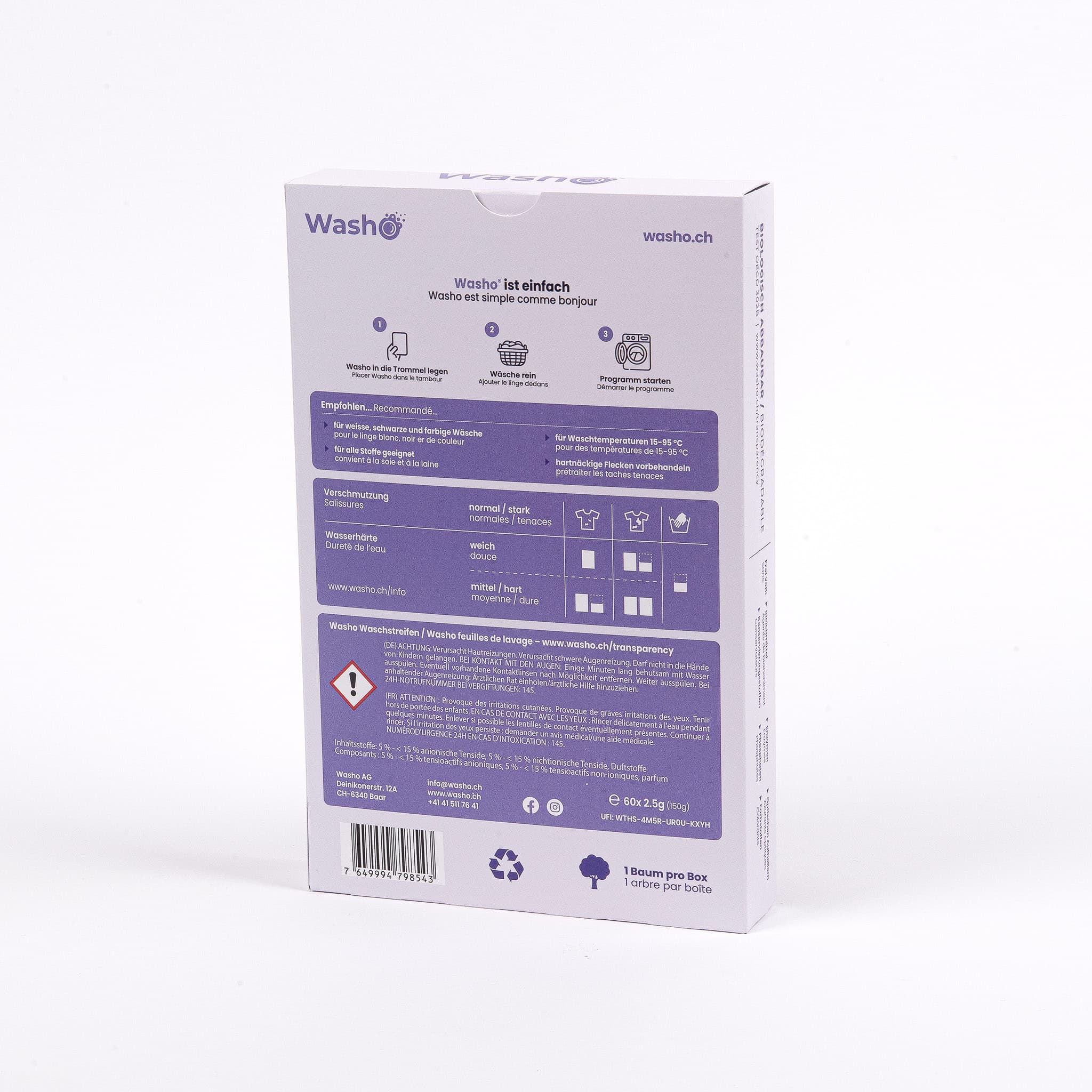 Washo bandes de lavage écologiques lavande à l'unité