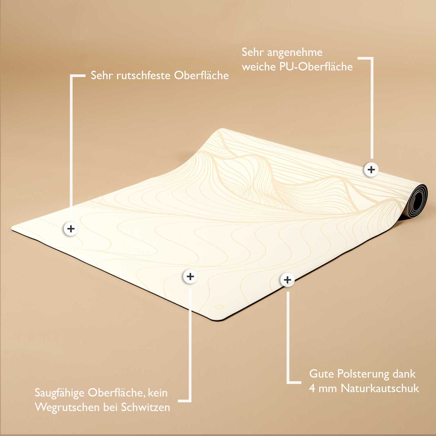 Tapis de yoga SuperGrip 2.0 Sahara blanc
