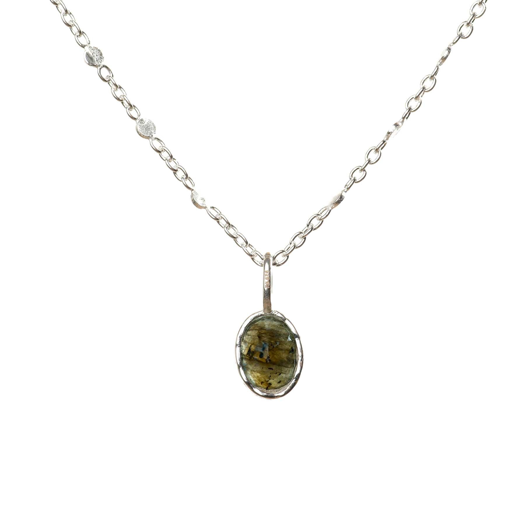 Pendentif Collier Labradorite argent