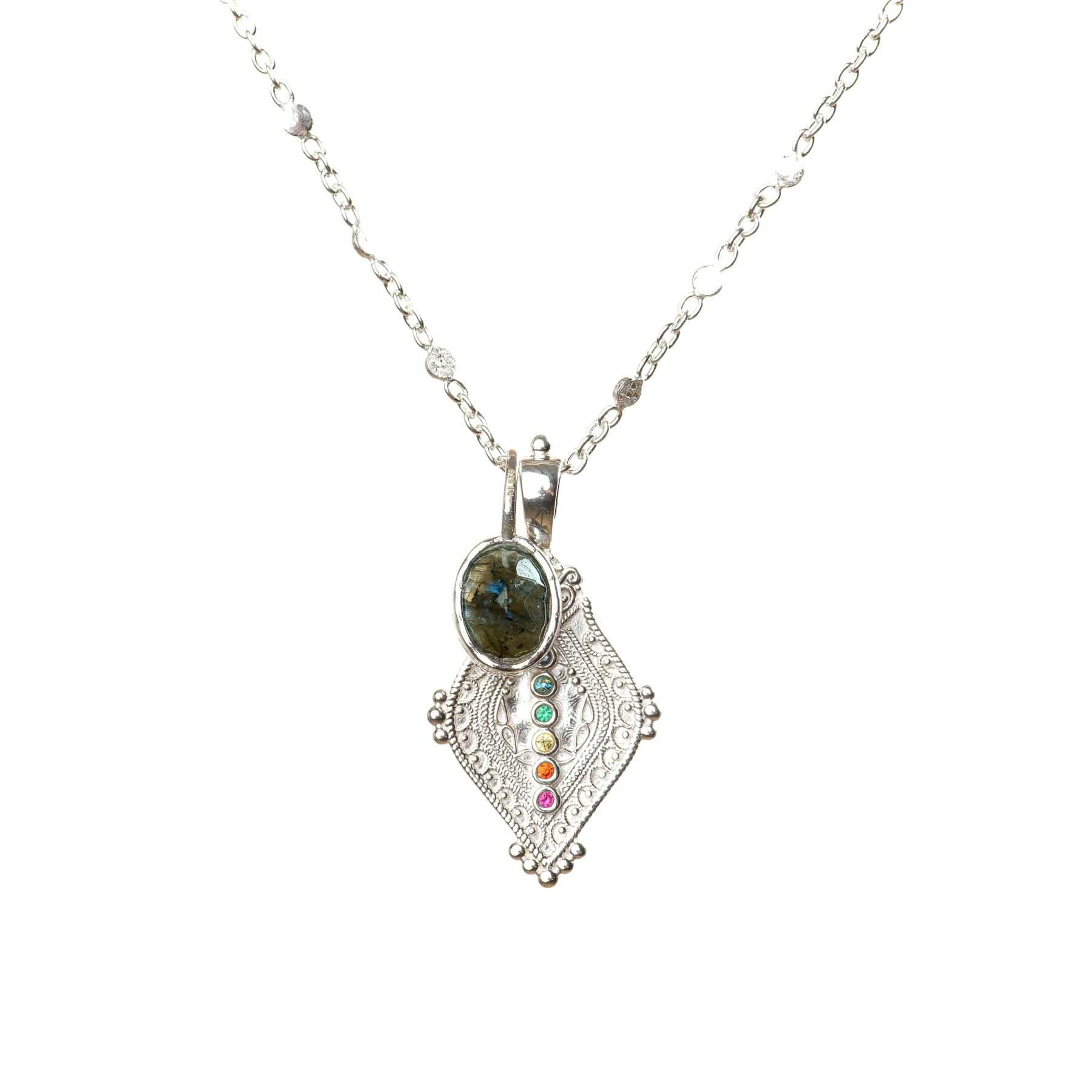 Pendentif Collier Labradorite argent