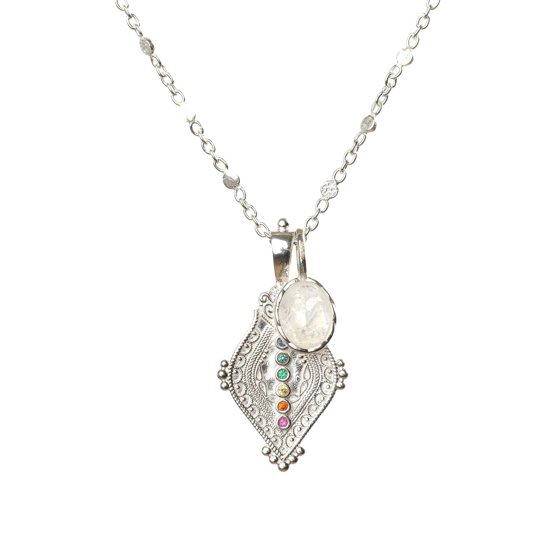 Collier pendentif pierre de lune argent