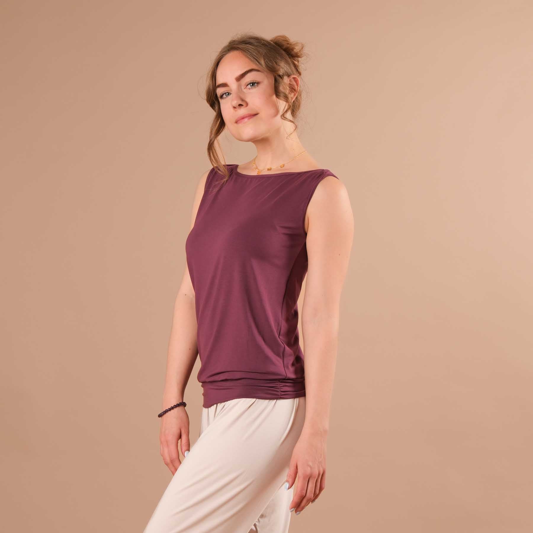 Débardeur Yoga Bateau - Fabriqué durablement en Suisse berry