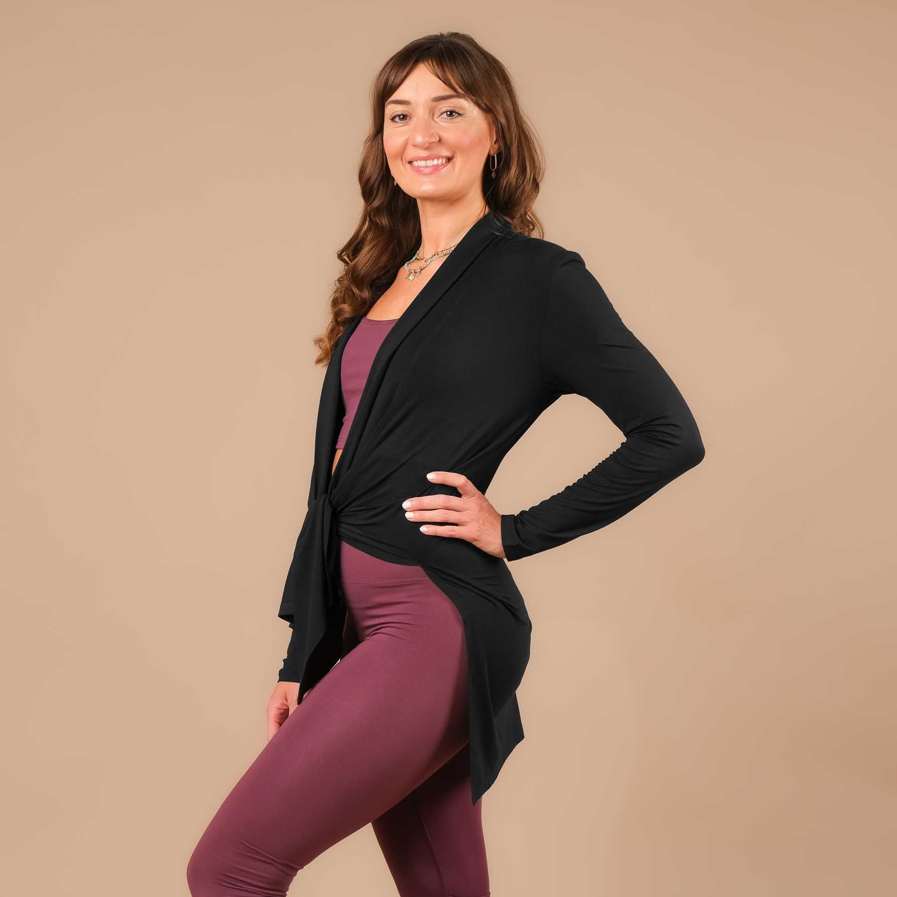 Comfy Yoga Cardigan fabriqué en Suisse noir