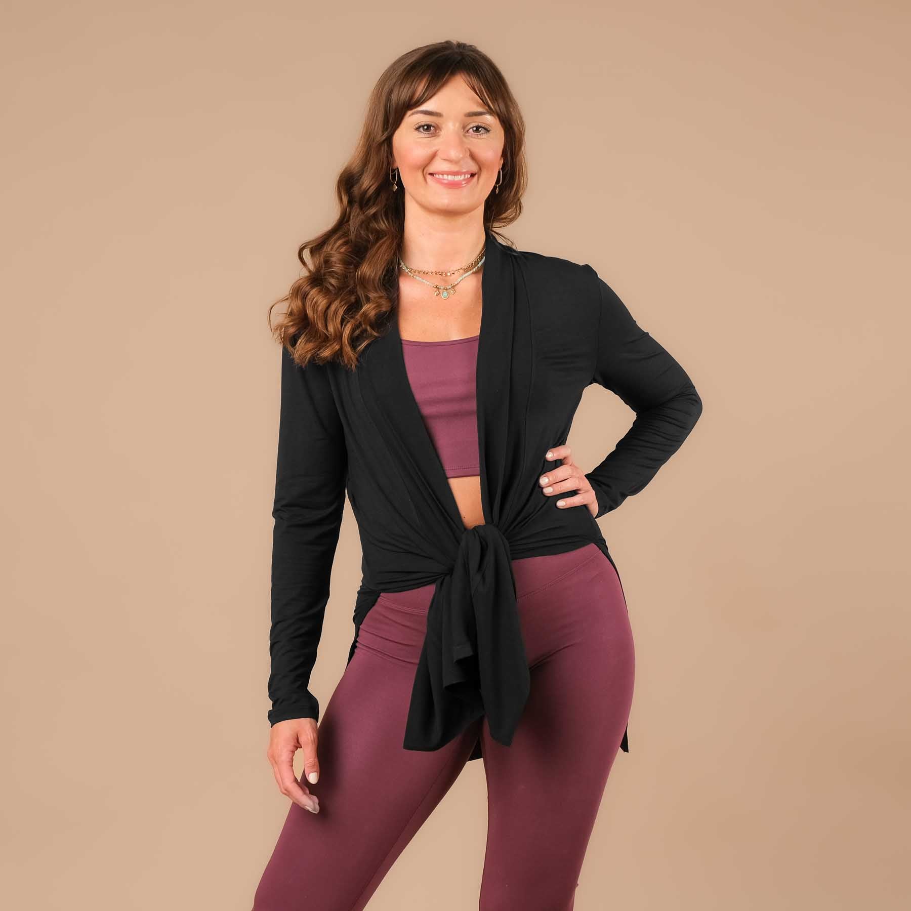 Comfy Yoga Cardigan fabriqué en Suisse noir