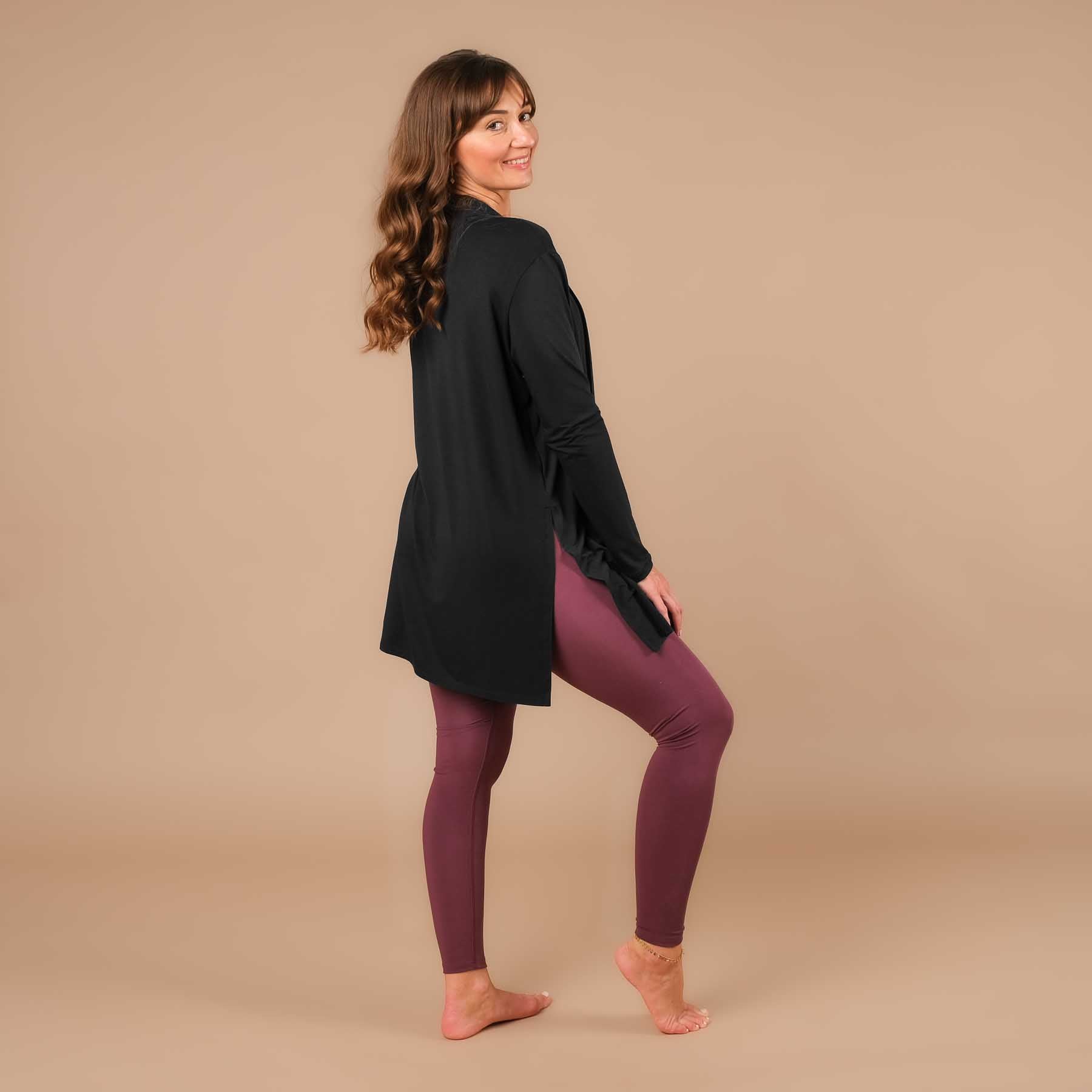 Comfy Yoga Cardigan fabriqué en Suisse noir