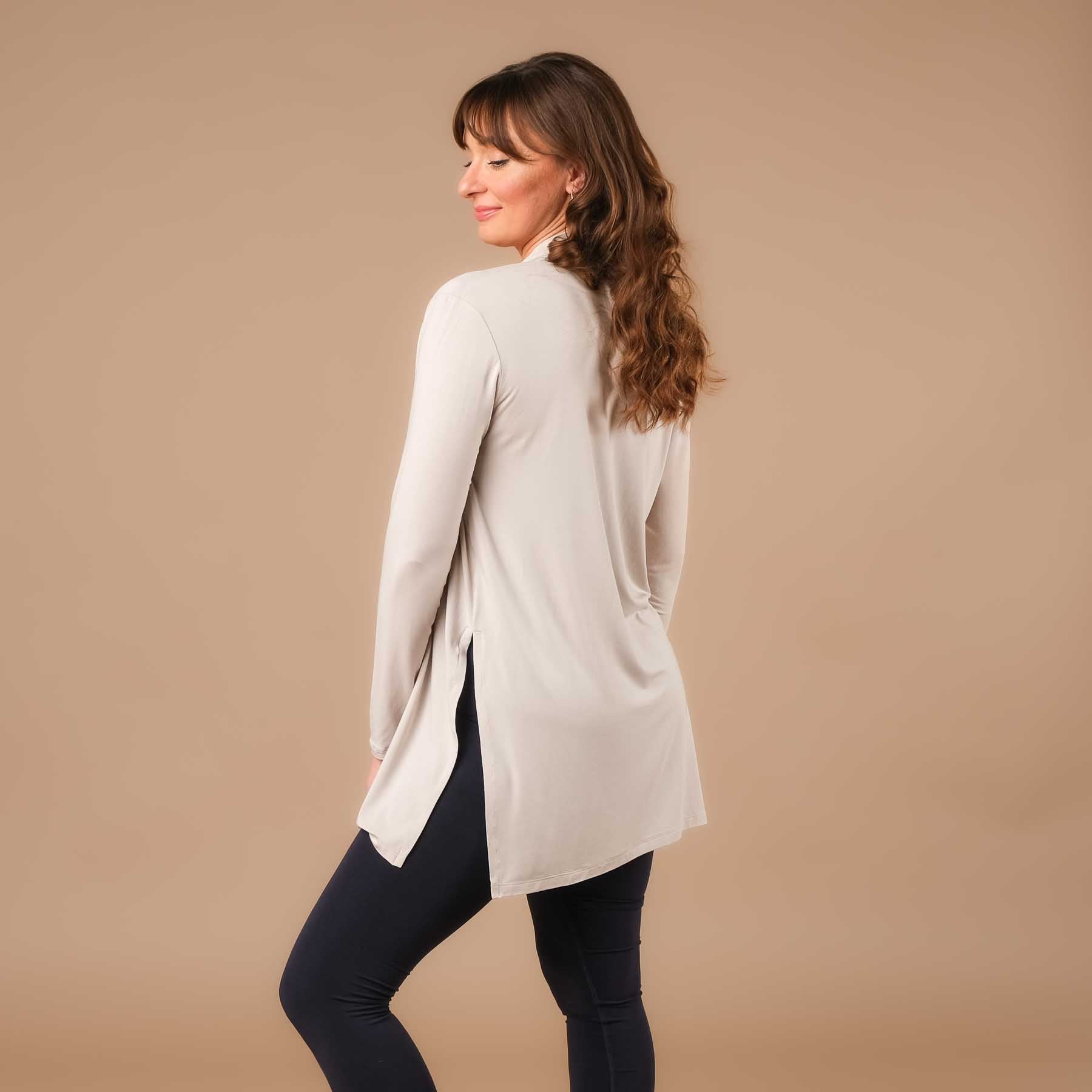 Comfy Yoga Cardigan fabriqué en Suisse sable