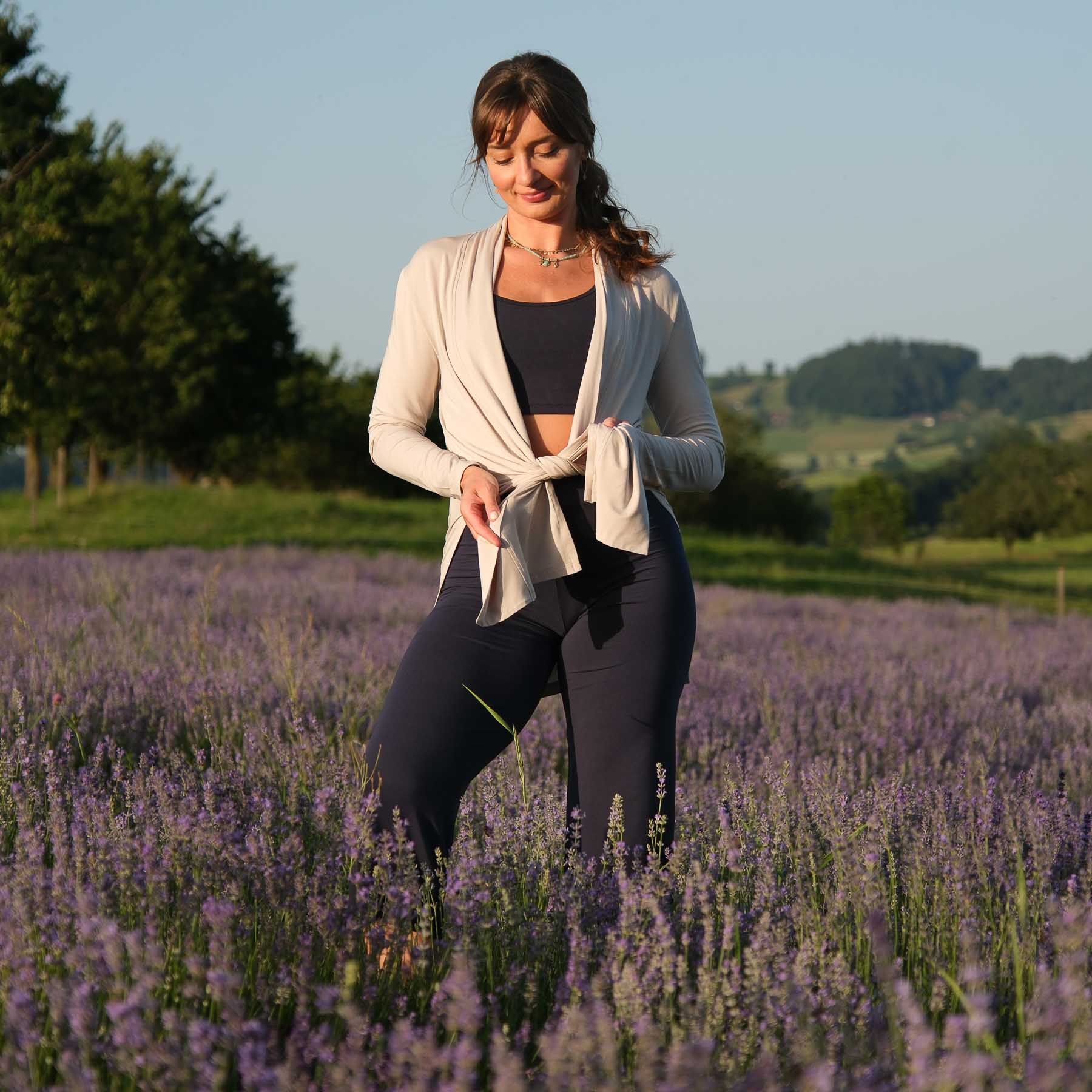 Comfy Yoga Cardigan fabriqué en Suisse sable