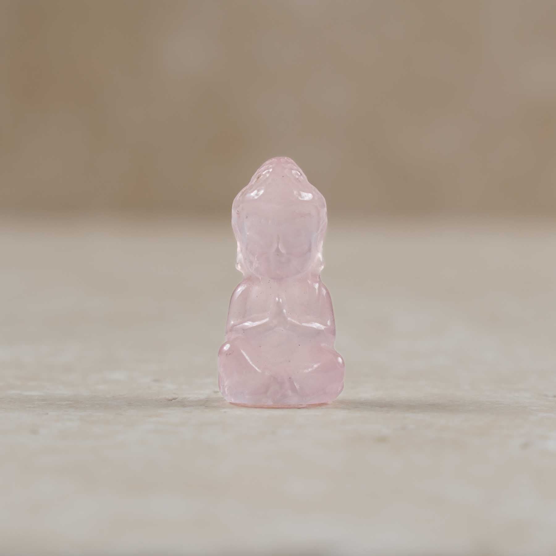 Pierre précieuse Bouddha porte-bonheur Quartz rose