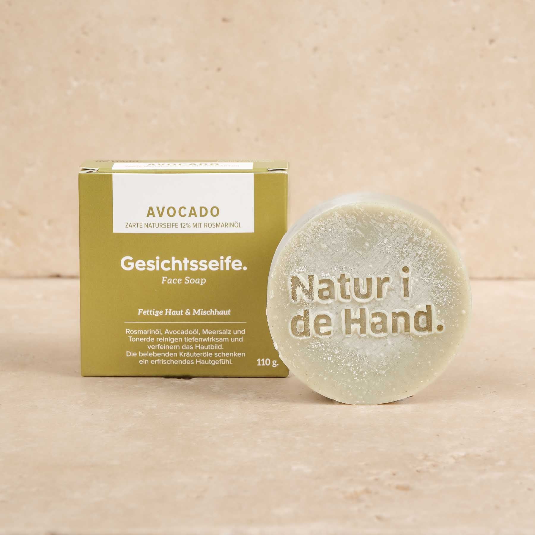 Savon pour le visage - Face Soap - Avocado à base des meilleurs ingrédients et de sel marin. Acheter maintenant dans le Yoga Shop suisse.
