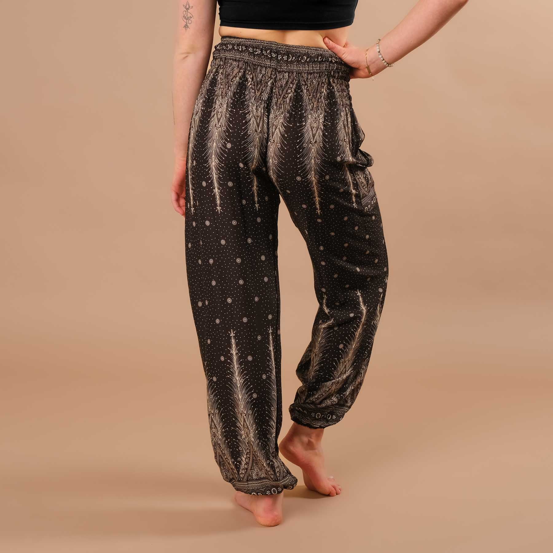 Harem, sarouel pour le yoga et les loisirs Bohemian noir