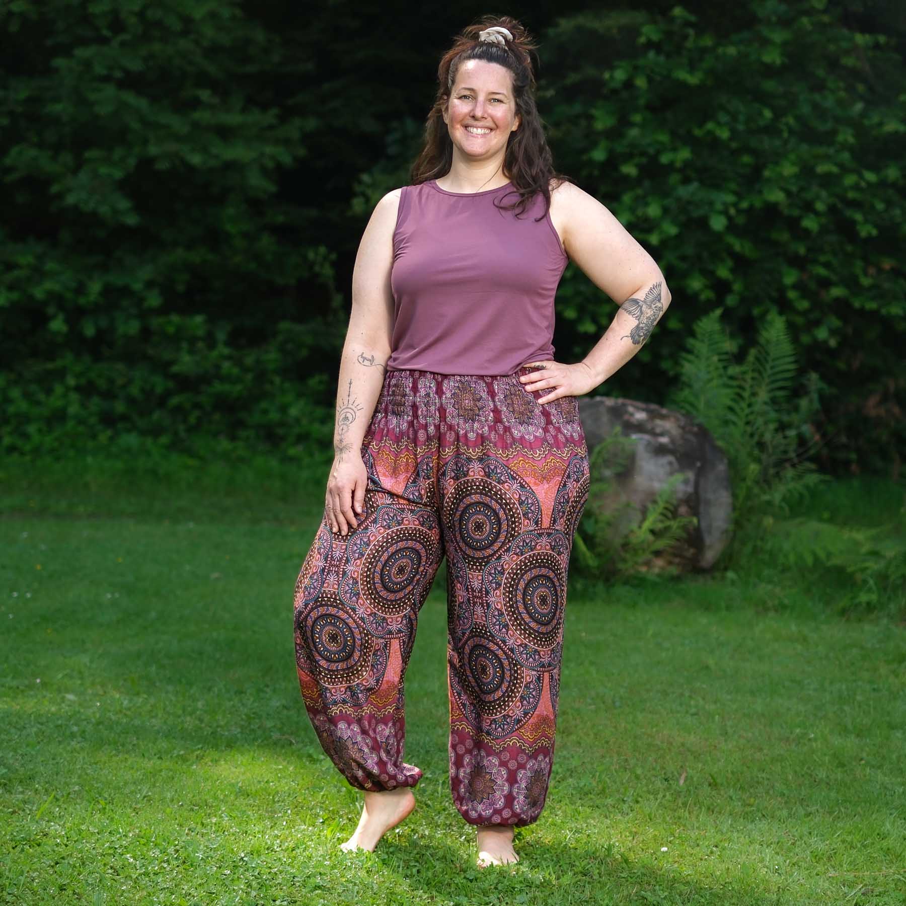 Pantalon de yoga harem Fantasy berry