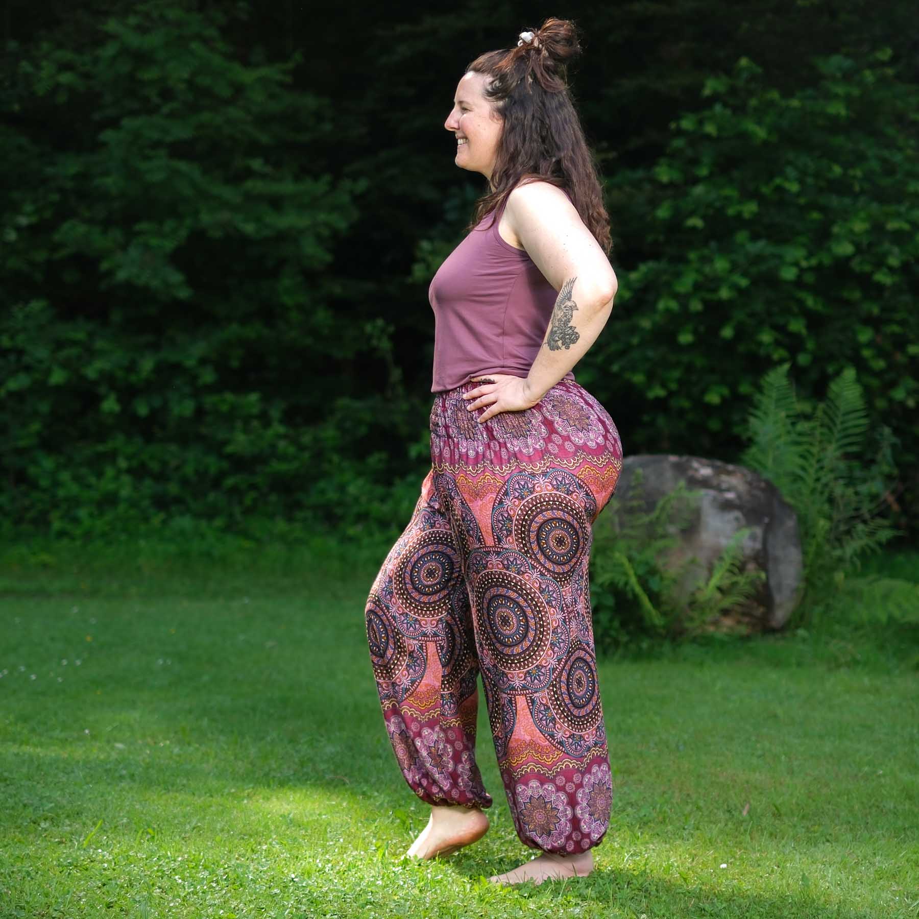 Pantalon de yoga harem Fantasy berry