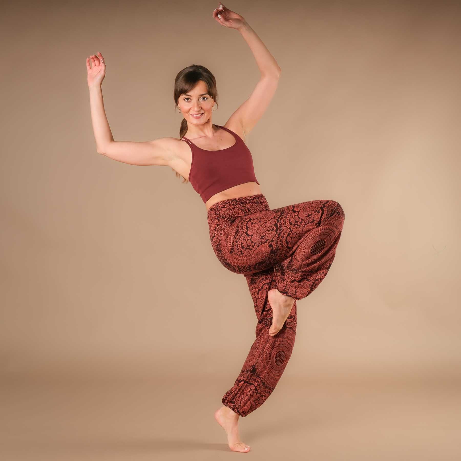 Pantalon de yoga harem Boho Pants Indian Summer brun rouille