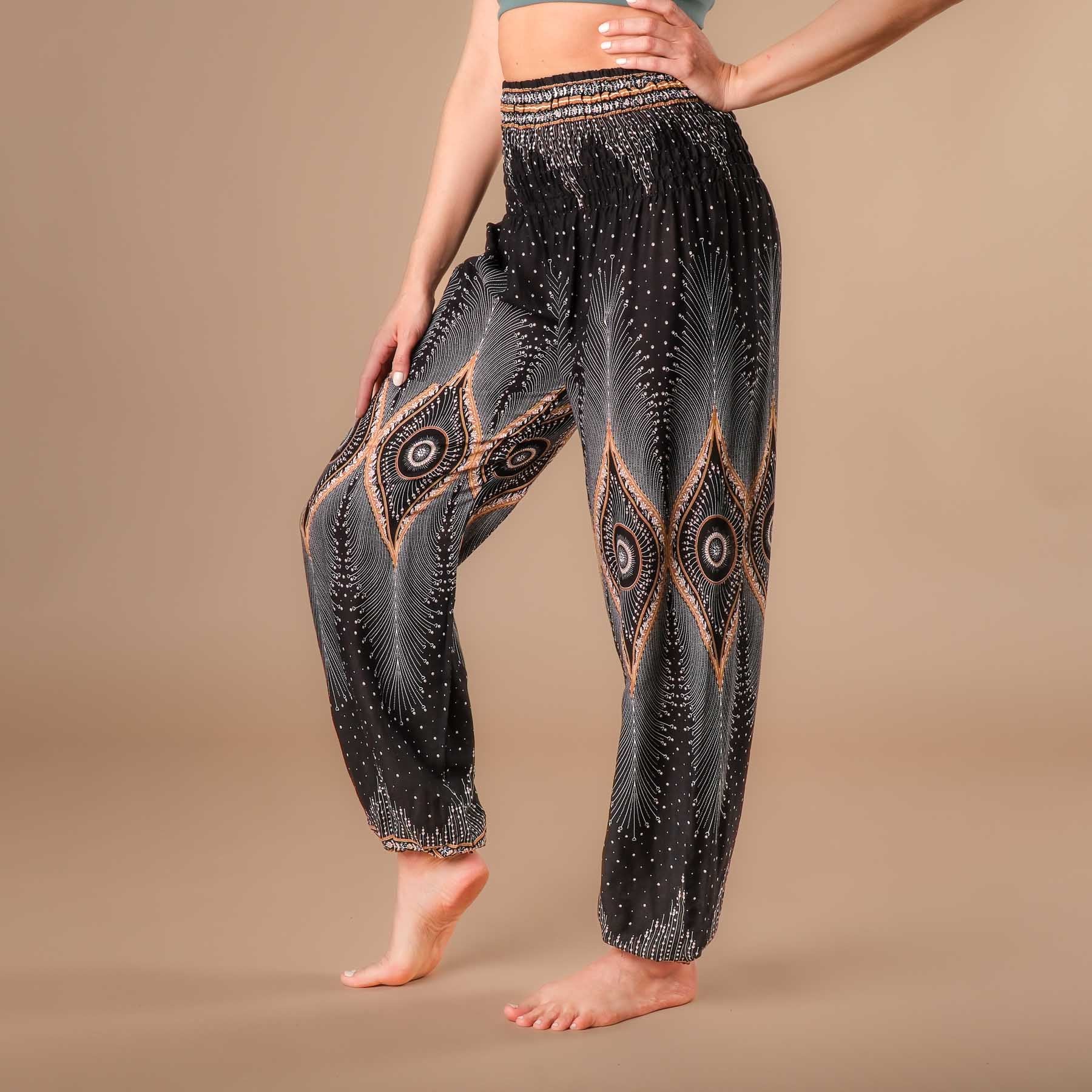 Pantalon de yoga harem Boho Pants Orient noir