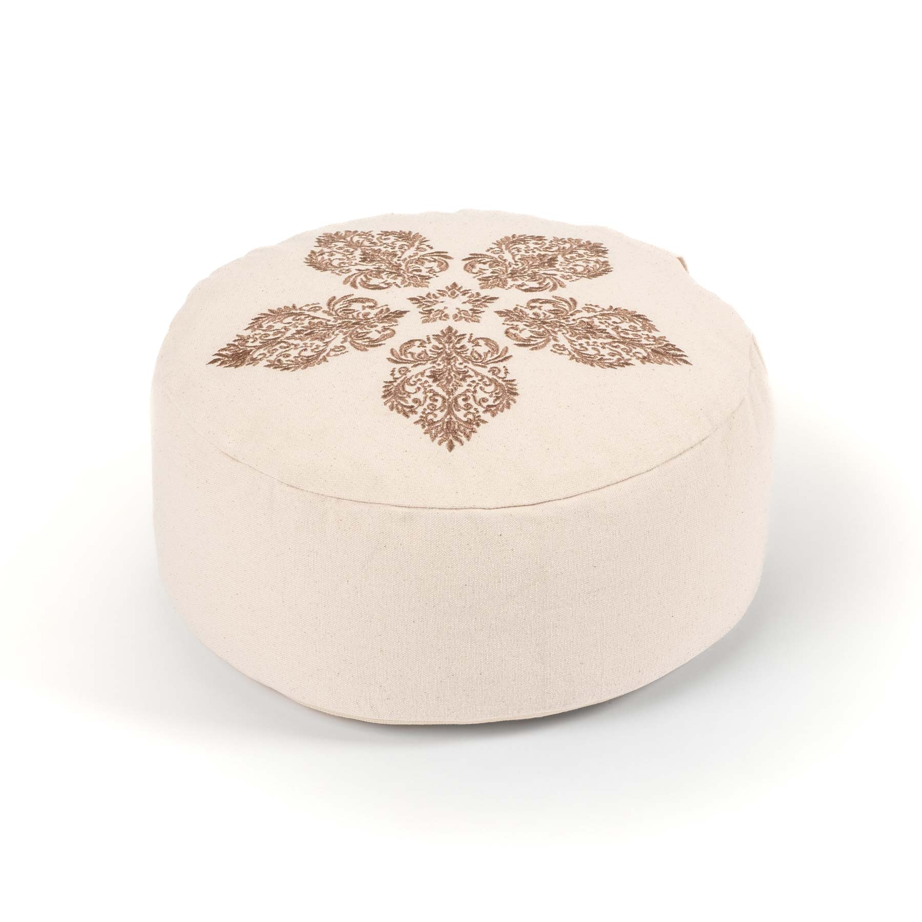 Coussin de méditation rond Fleur-de-Lys brun