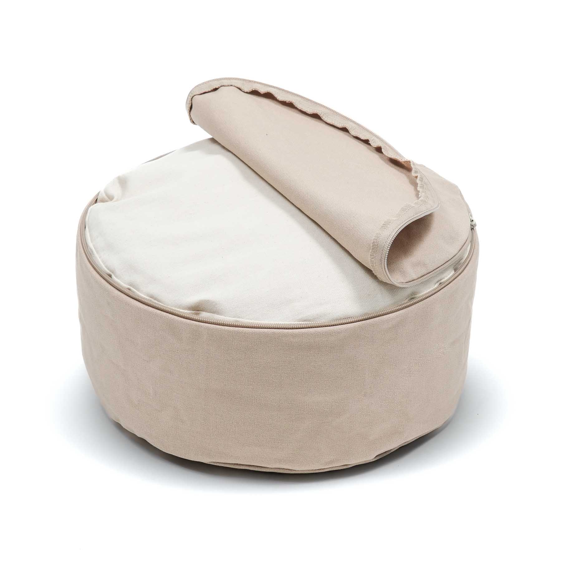 Coussin de méditation rond Lotus gold Print sand