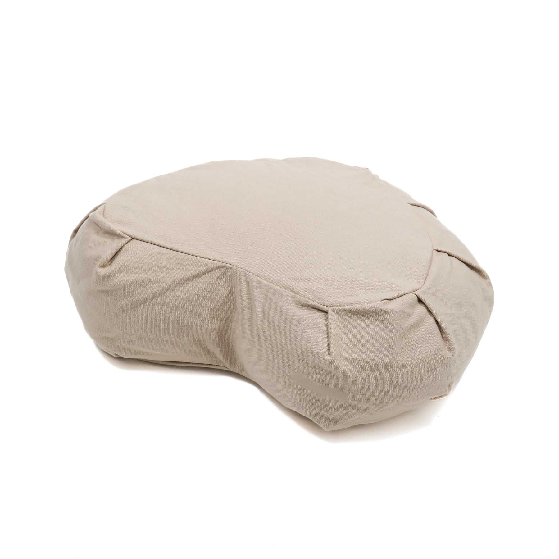 Coussin de méditation demi-lune Zafu uni sable