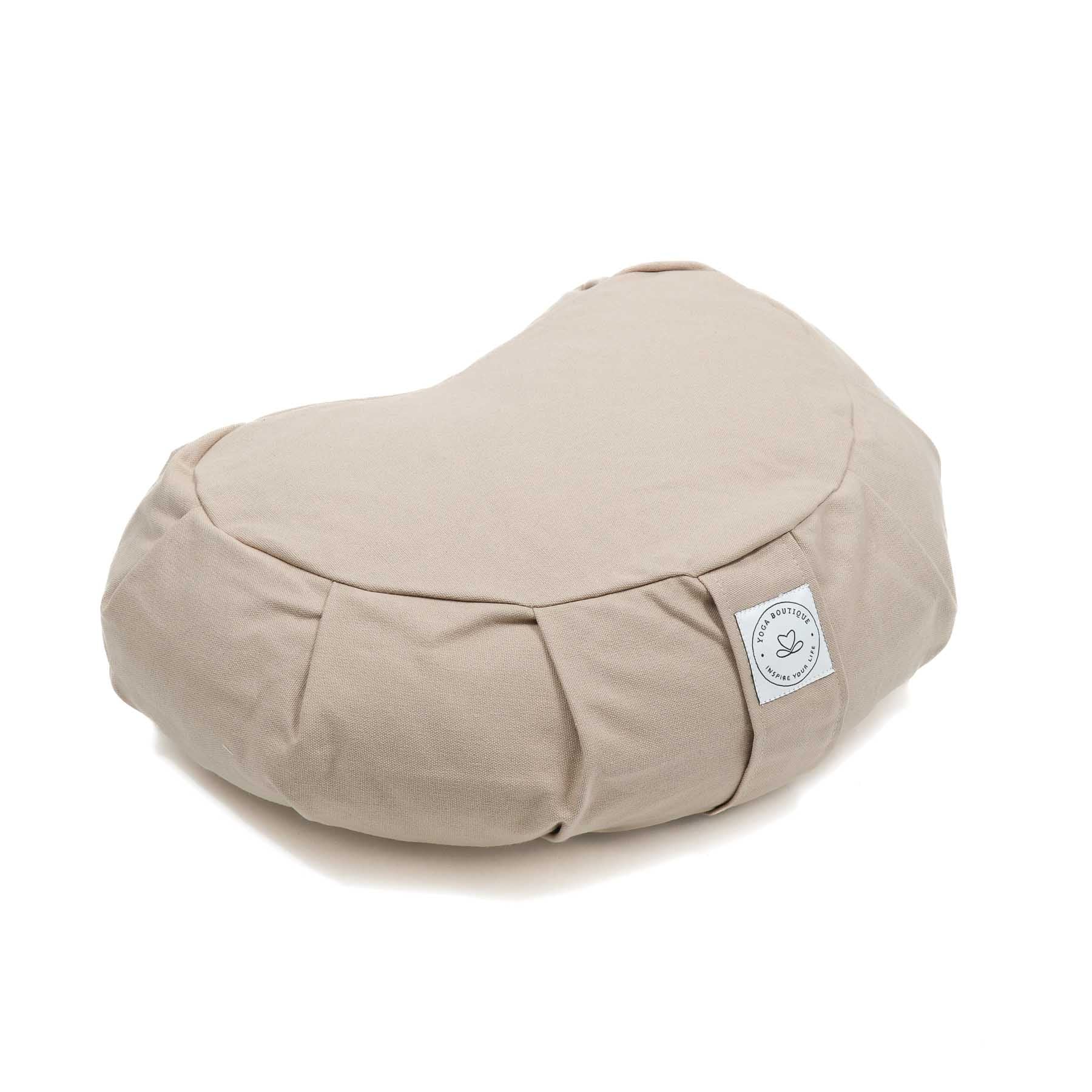Coussin de méditation demi-lune Zafu uni sable