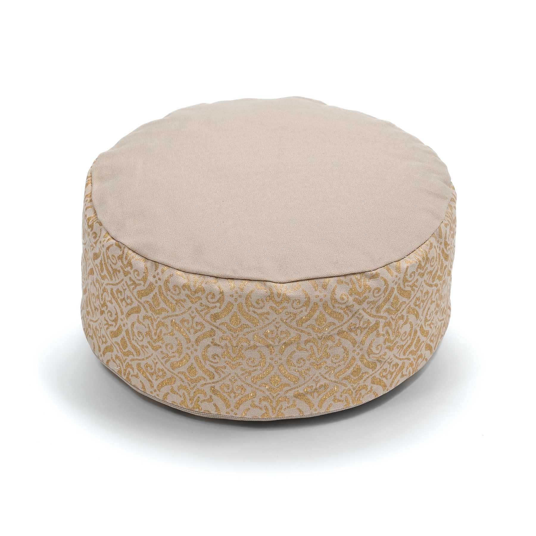 Coussin de méditation Taj Mahal or imprimé bloc sable