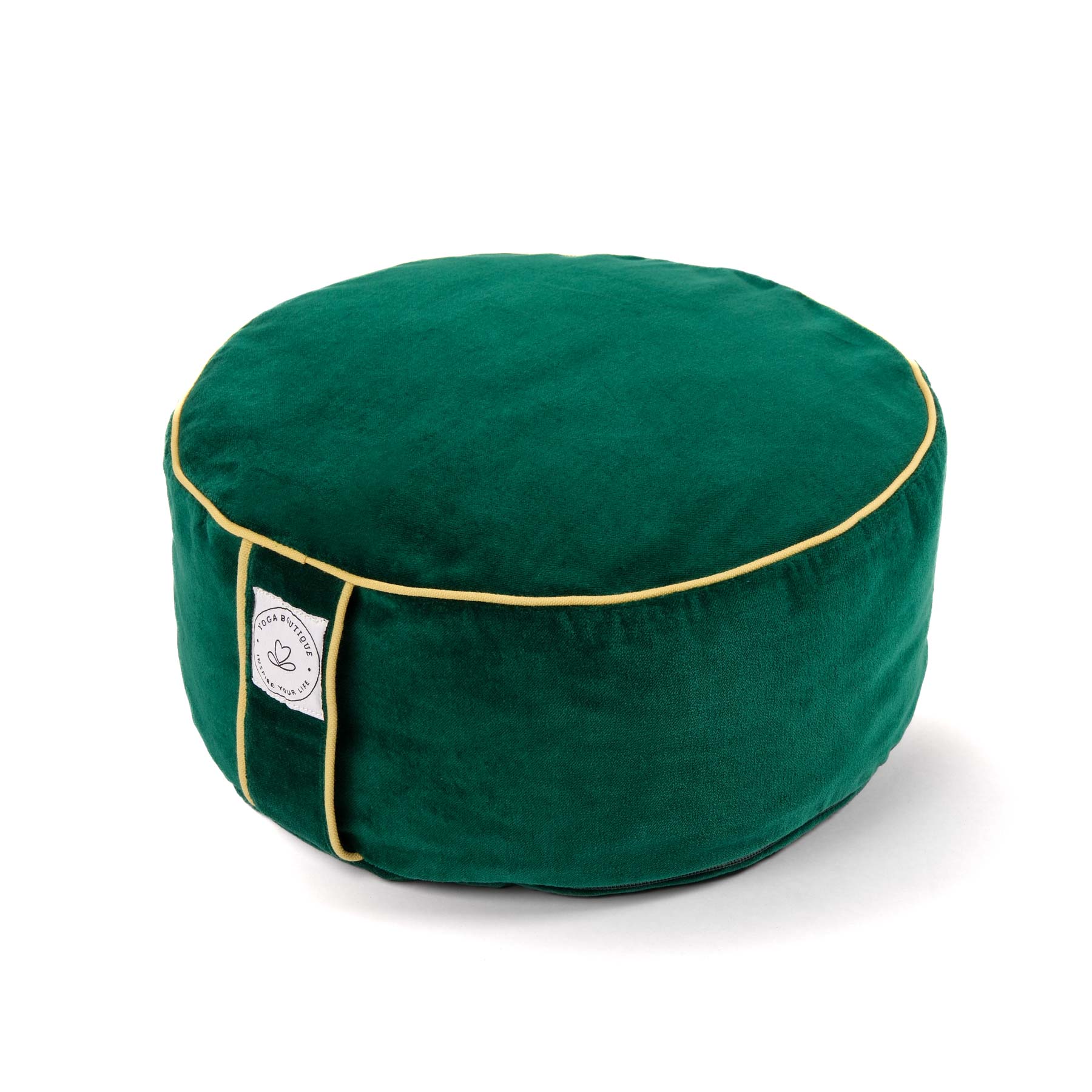 Coussin de méditation velours rond uni irish-green