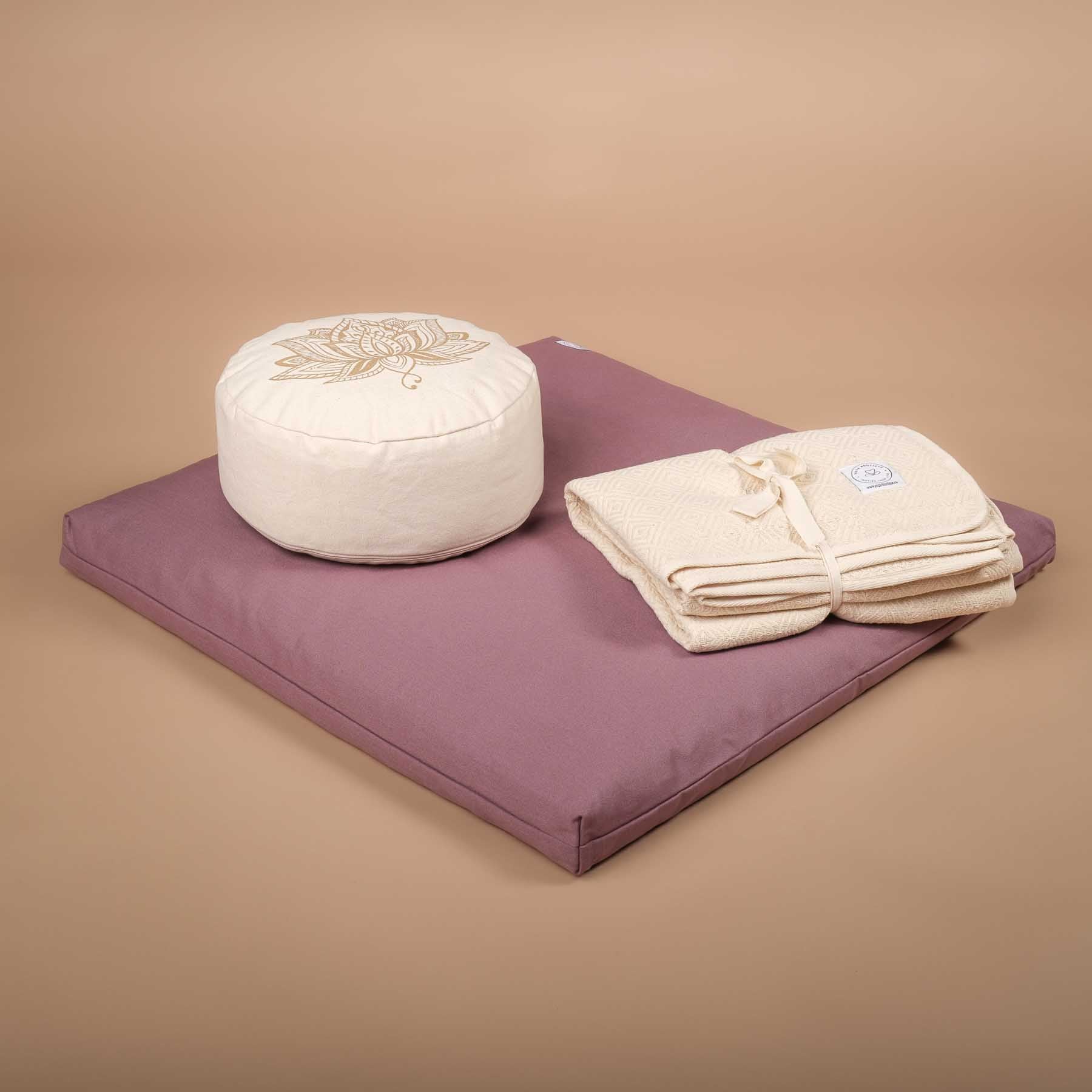 Tapis de méditation Zabuton Tapis de méditation en coton lavande