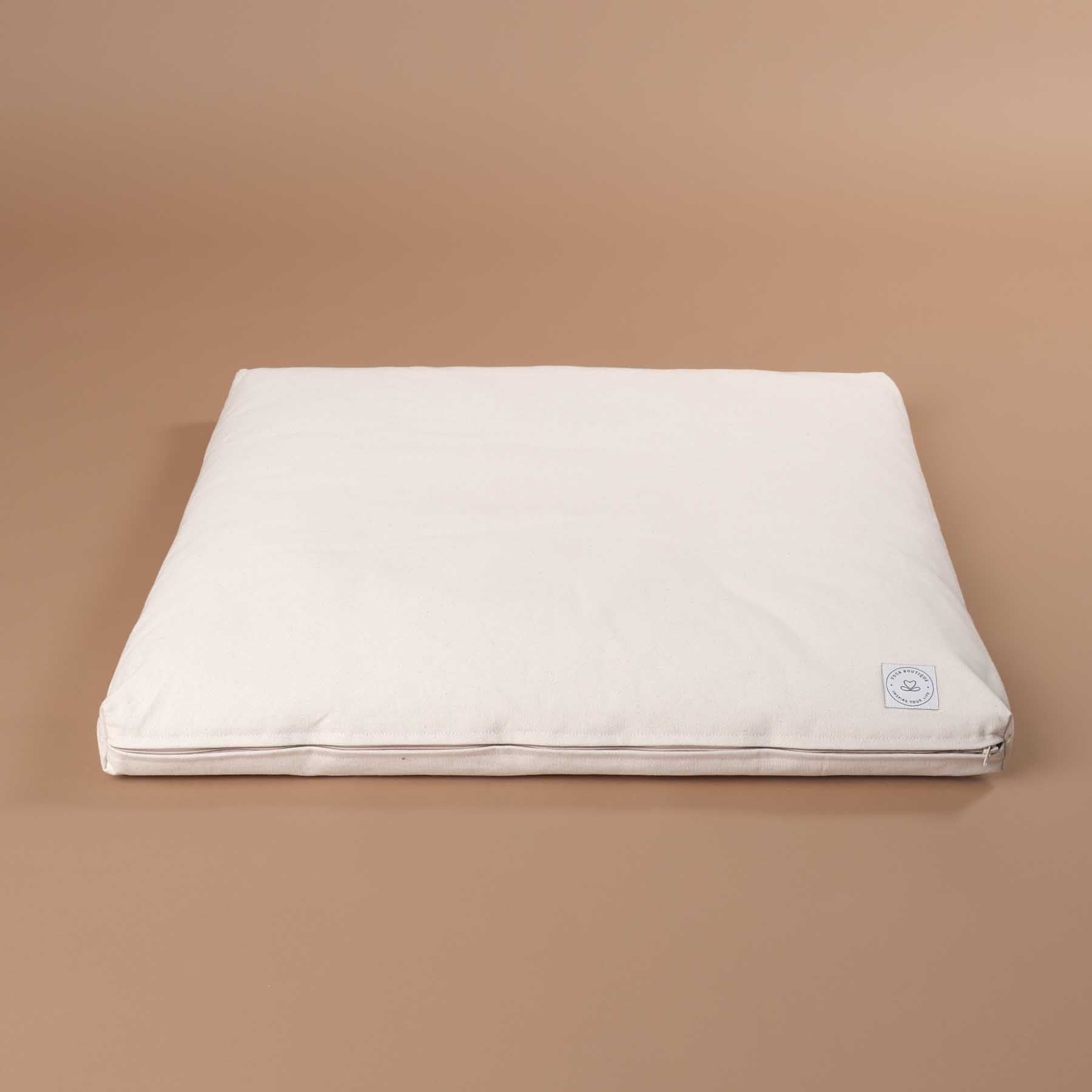 Tapis de méditation Zabuton Tapis de méditation coton blanc naturel