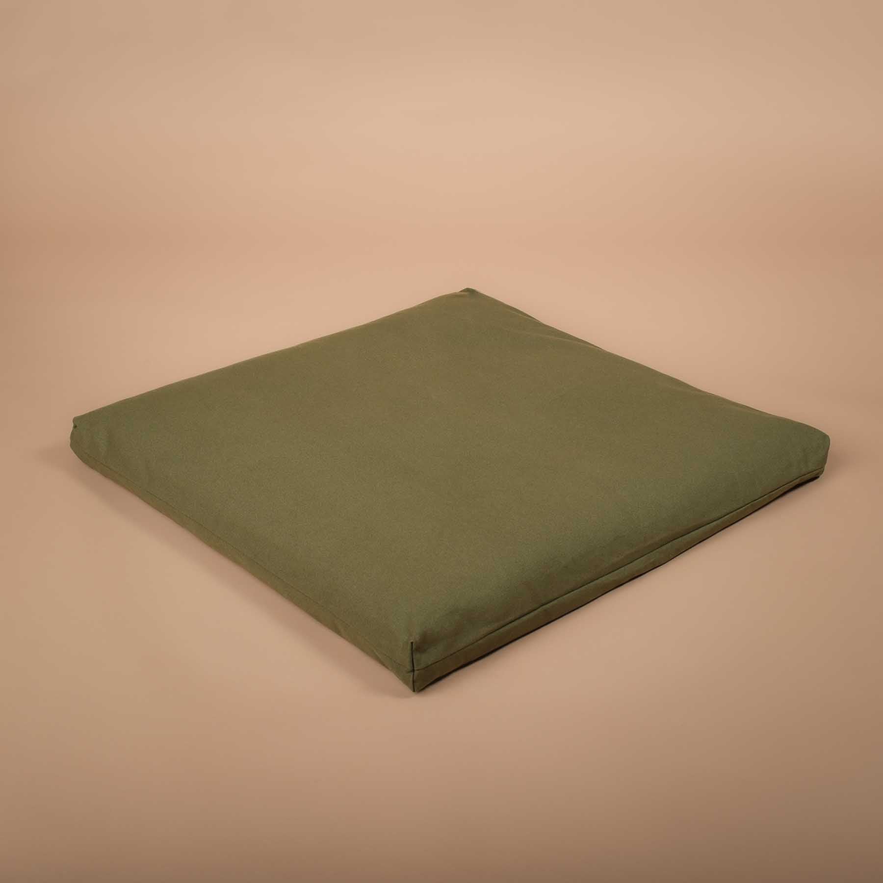 Tapis de méditation Zabuton Tapis de méditation coton olive vert