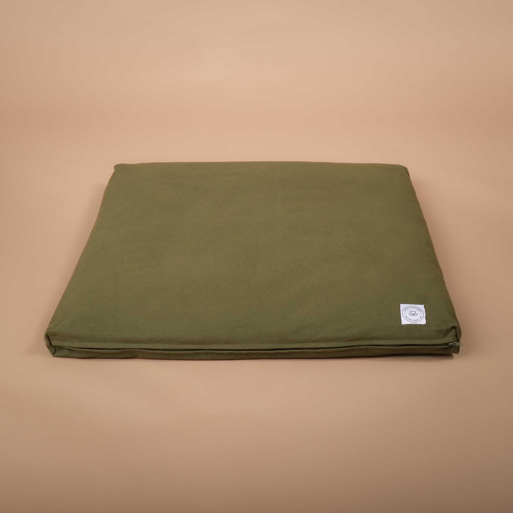 Tapis de méditation Zabuton Tapis de méditation coton olive vert