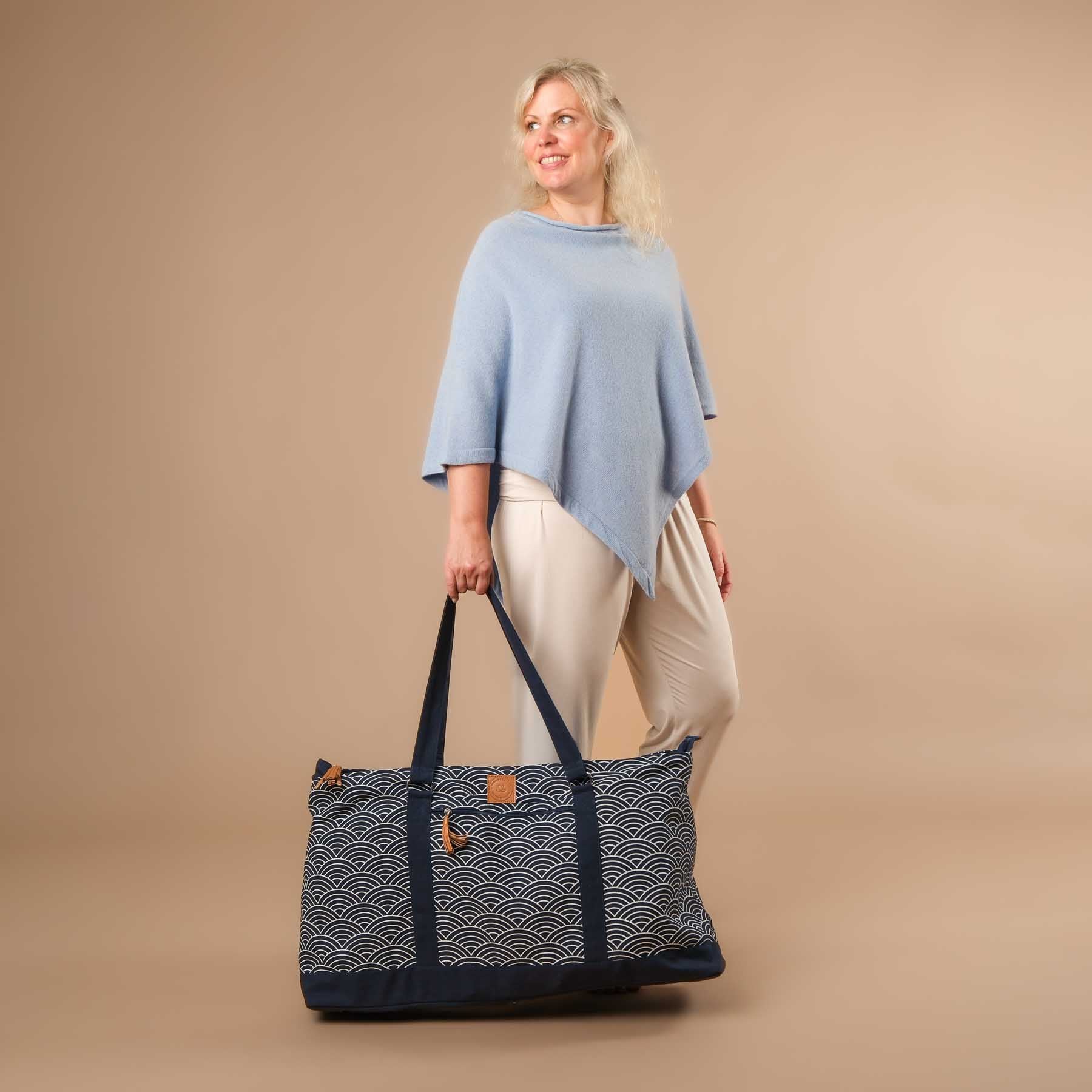 Grand sac de yoga - sac de voyage Waves navy