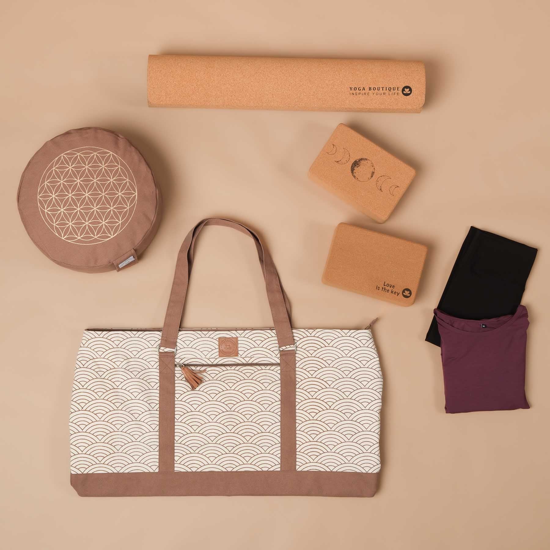 Grand sac de yoga - Sac de voyage Waves brown-earth