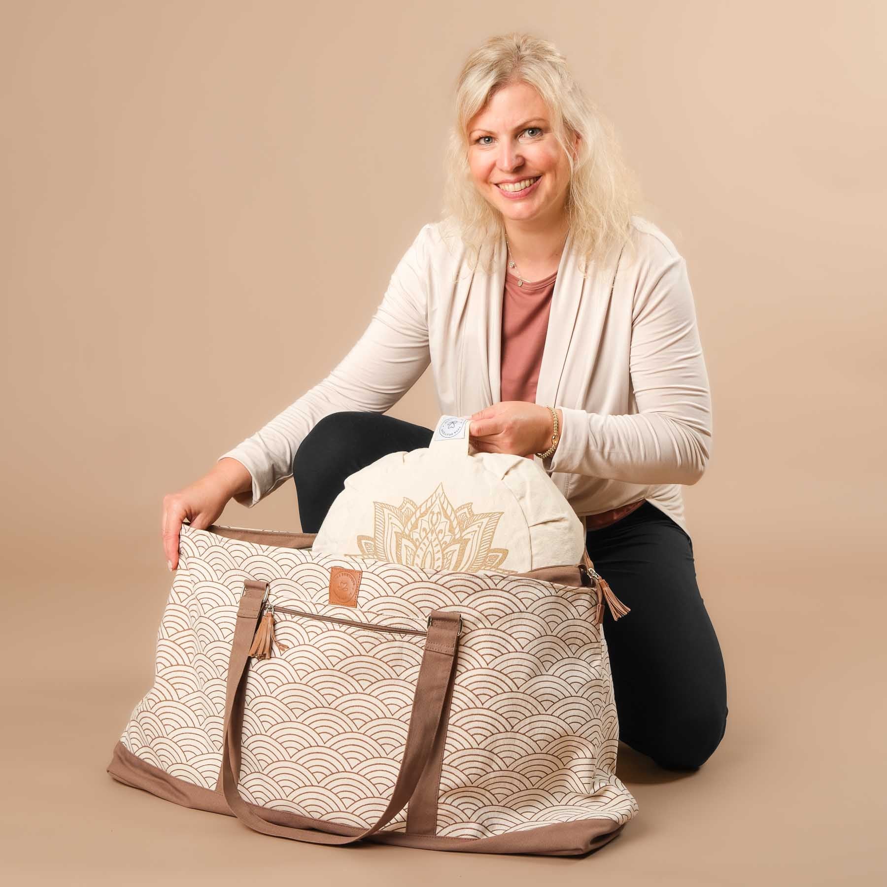 Grand sac de yoga - Sac de voyage Waves brown-earth