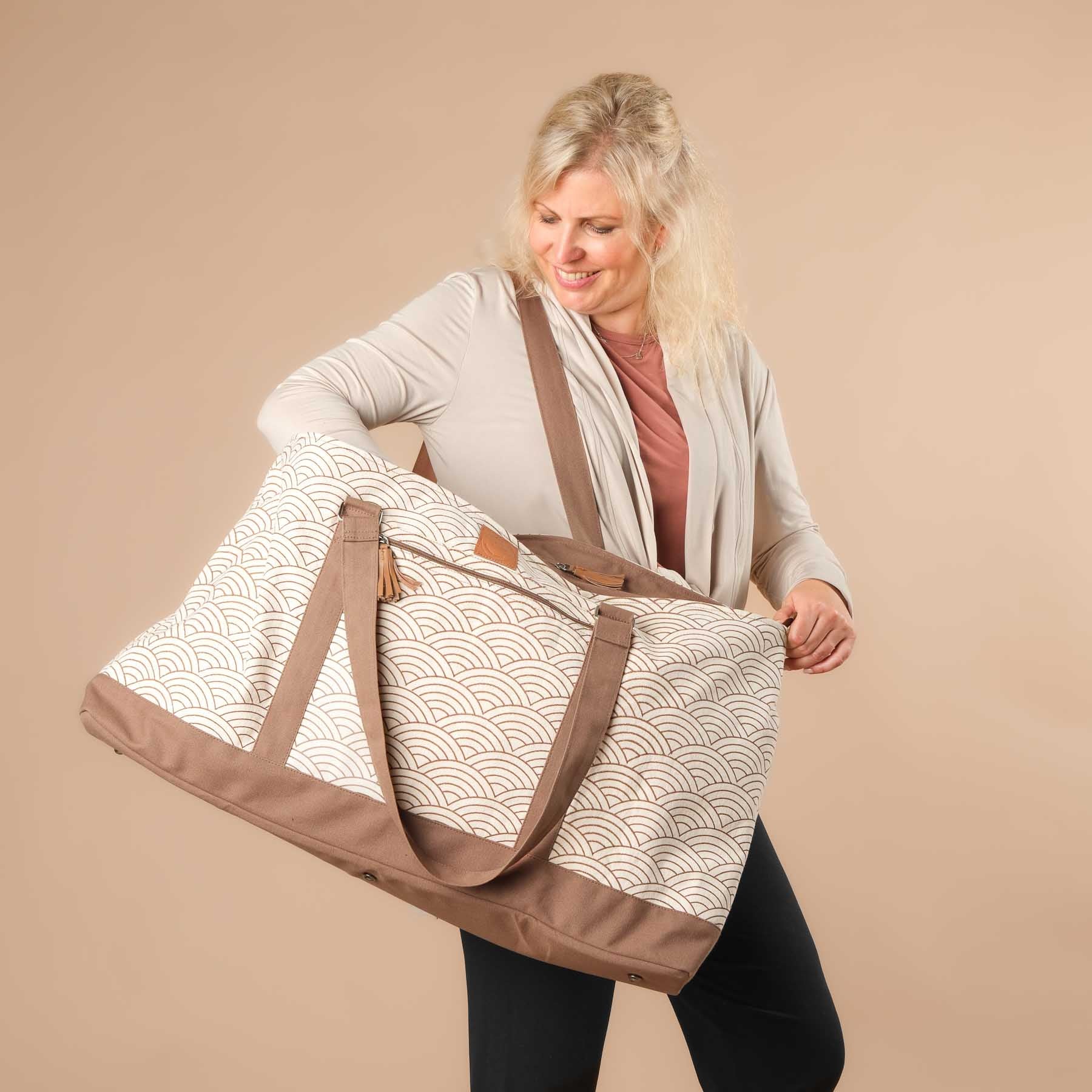 Grand sac de yoga - Sac de voyage Waves brown-earth