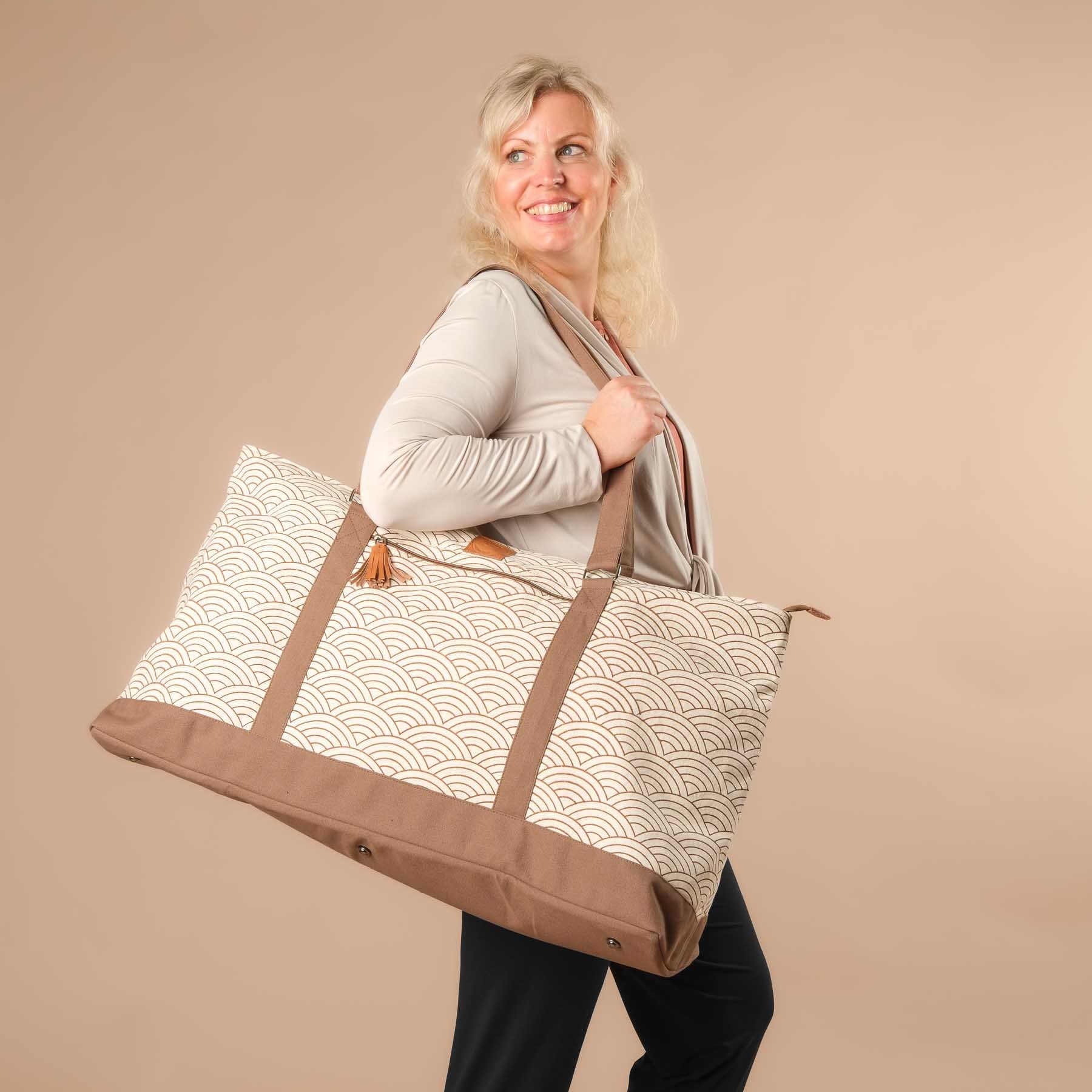 Grand sac de yoga - Sac de voyage Waves brown-earth