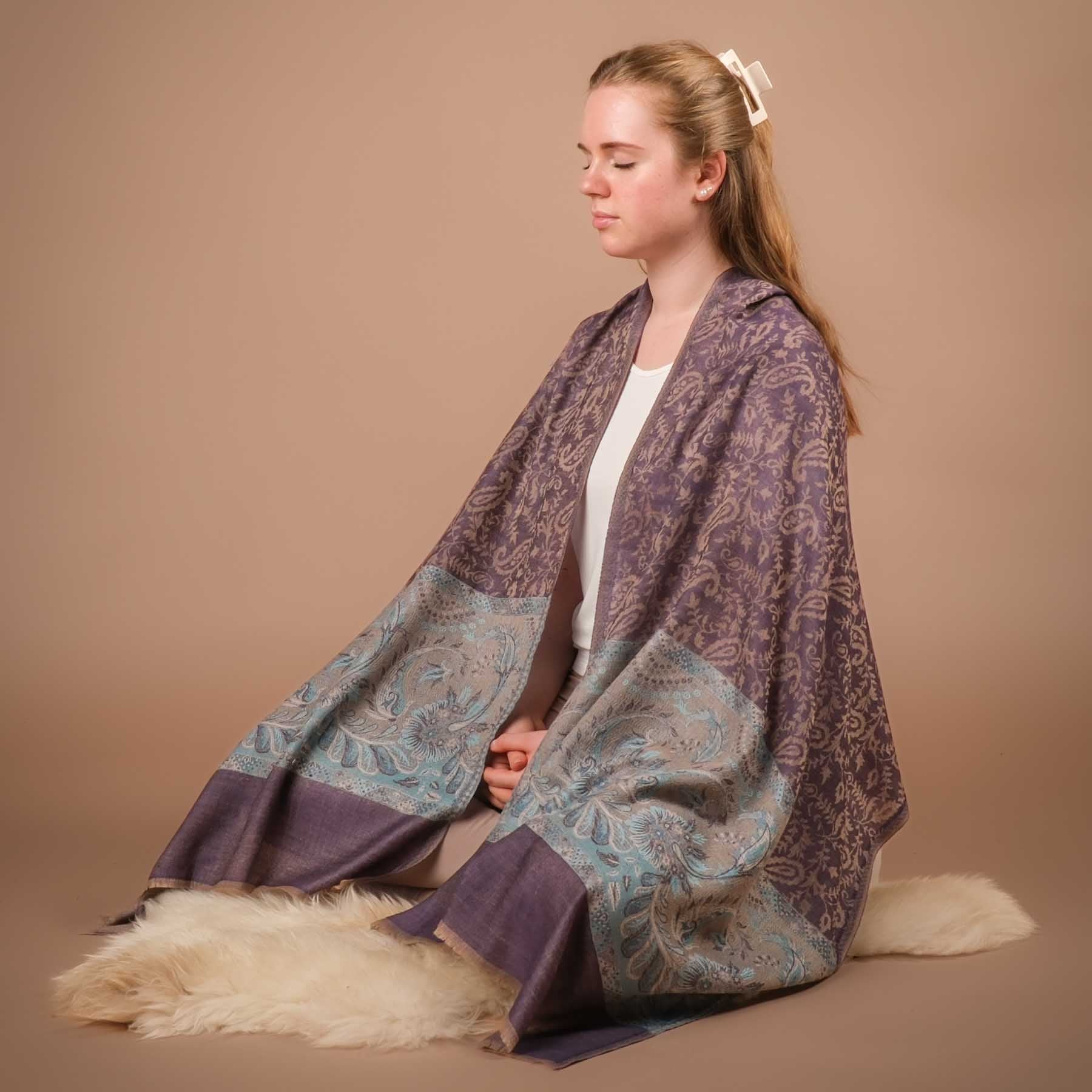 Châle de méditation en laine fine Raja