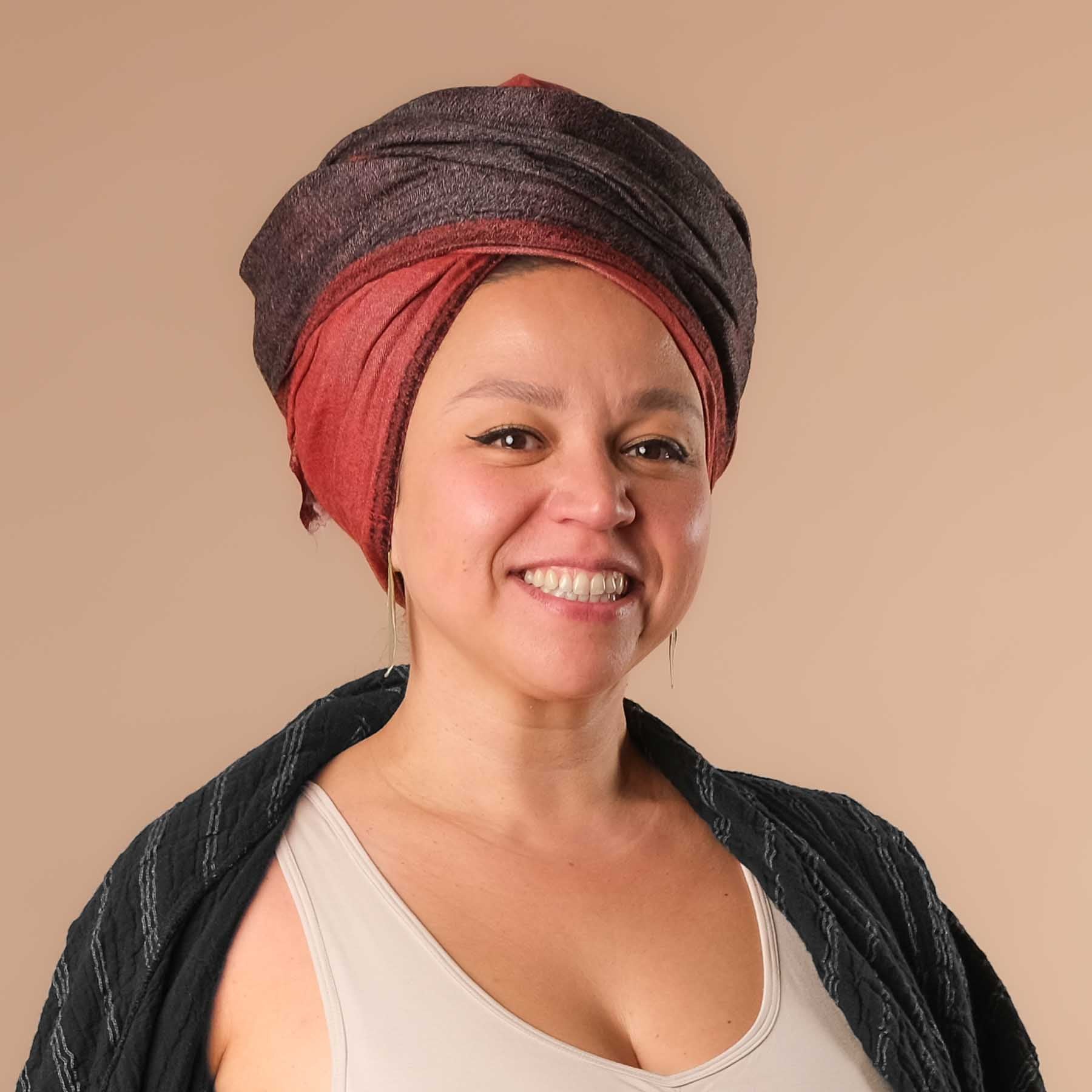 Châle de méditation écharpe laine fine Lava double