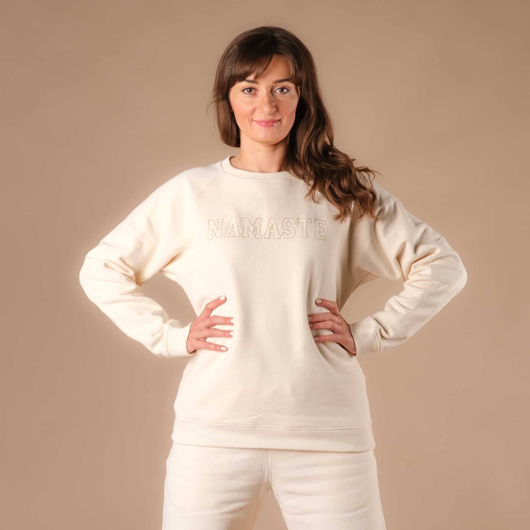 Sweat de yoga Namaste écru