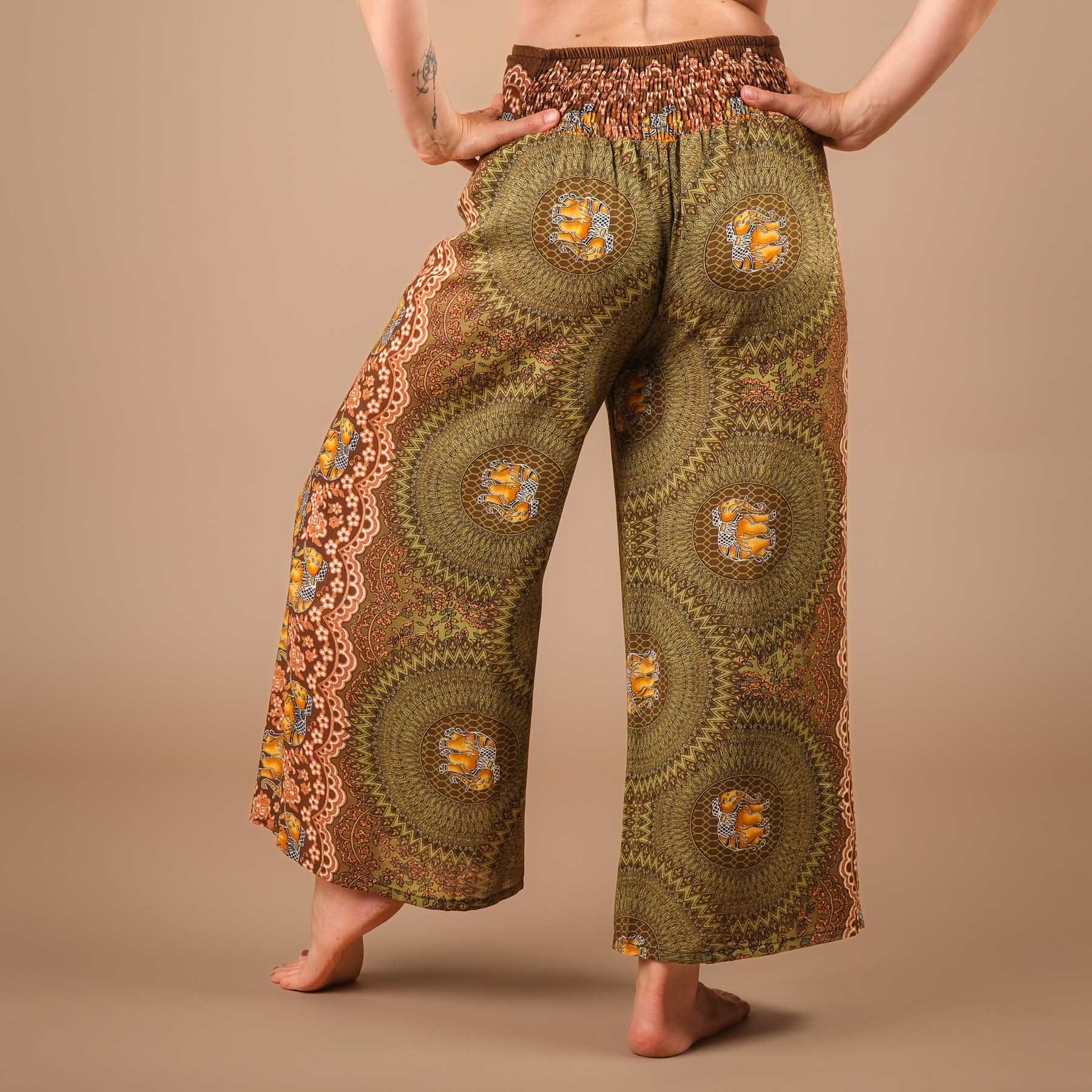 Palazzo pantalon marlène éléphant olive