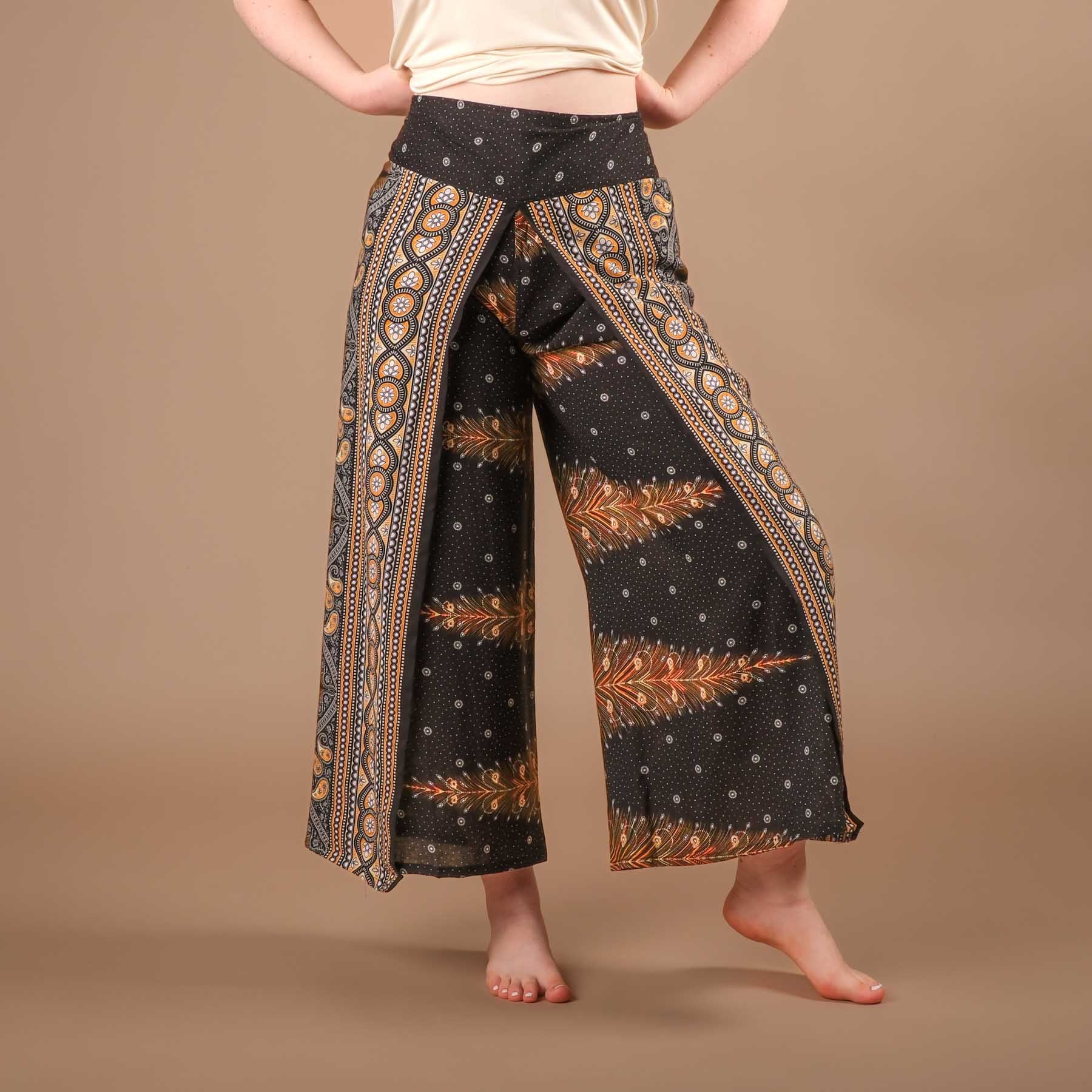 Pantalon palazzo marlène Feather noir