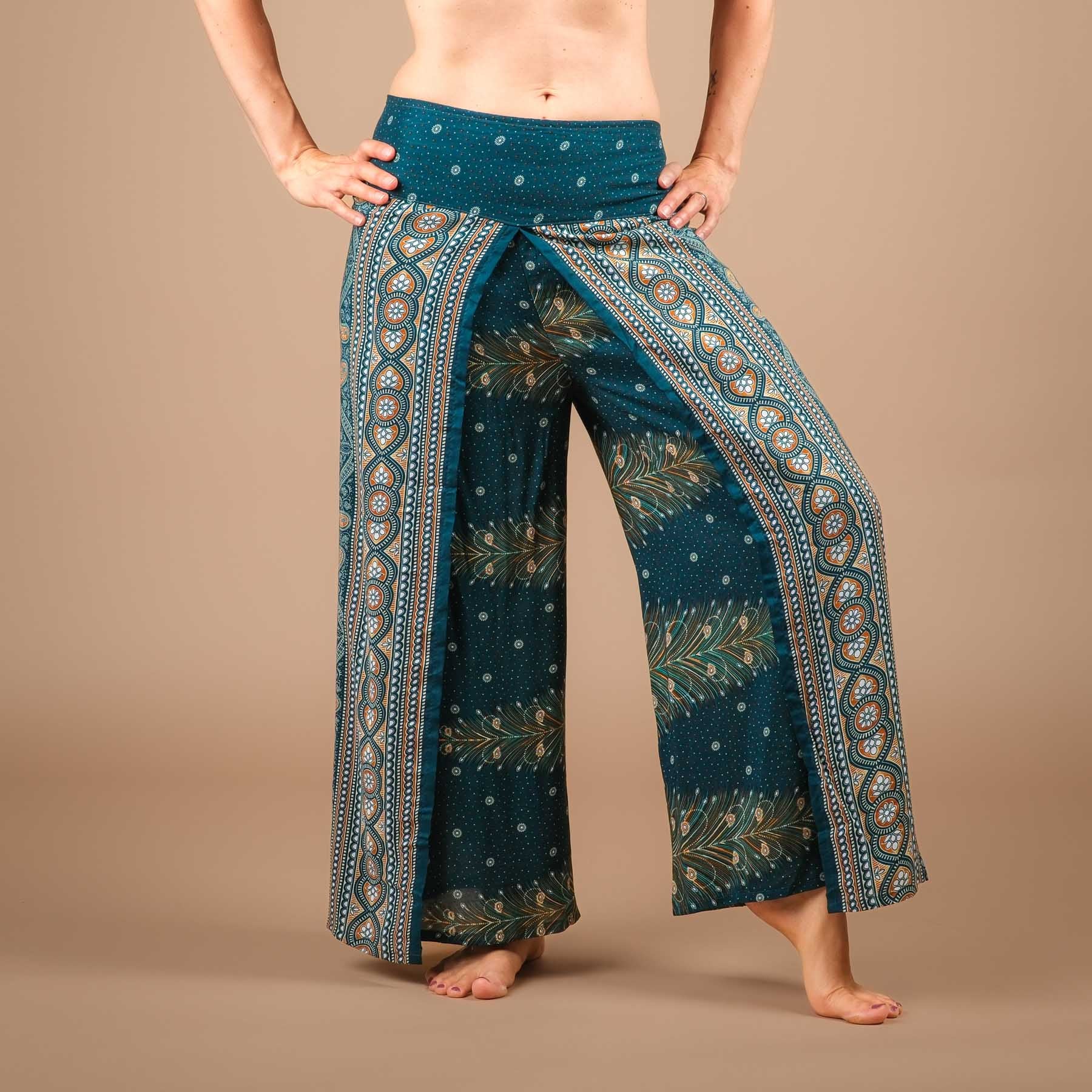 Pantalon palazzo marlène Feather turquoise