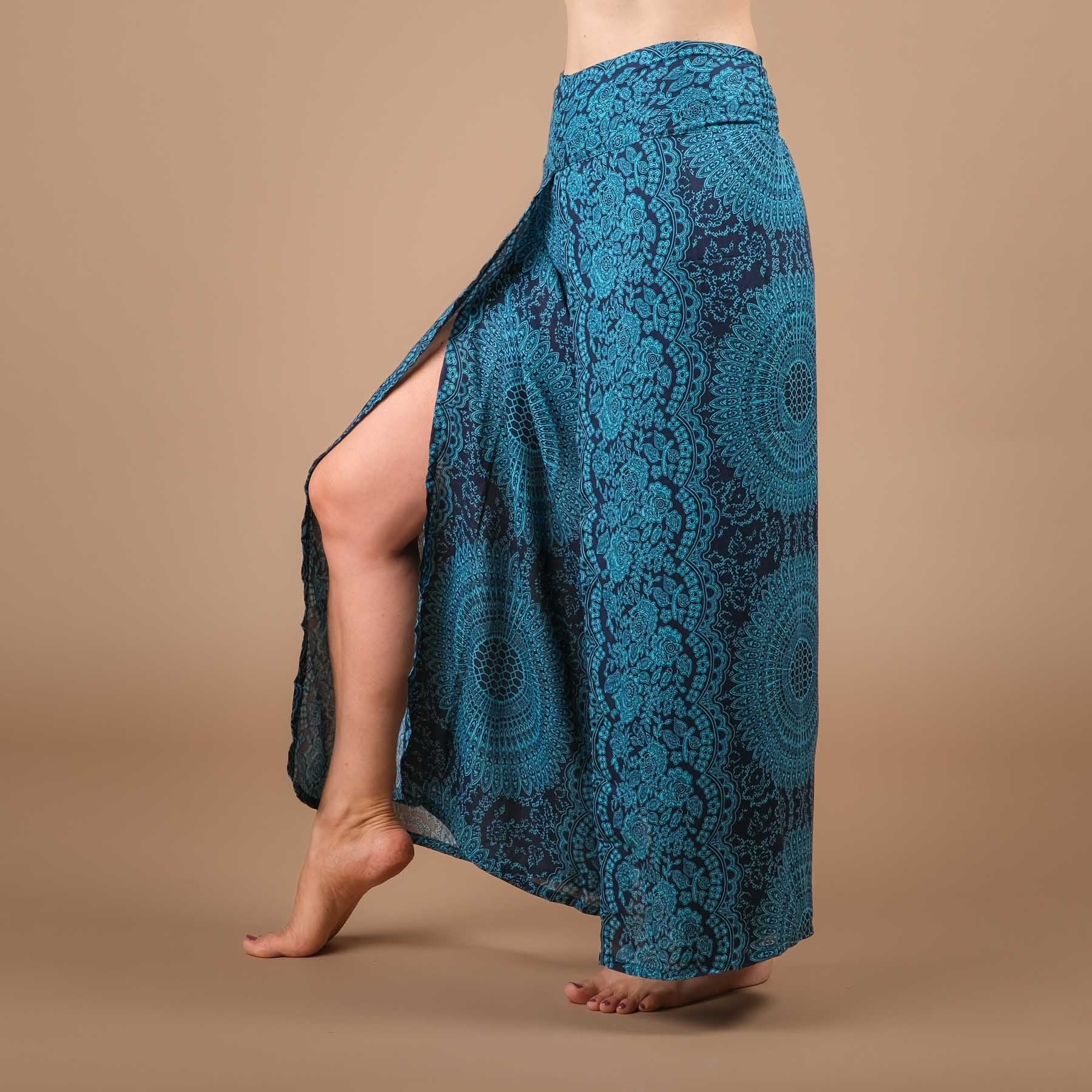 Pantalon palazzo marlène Indian Summer bleu