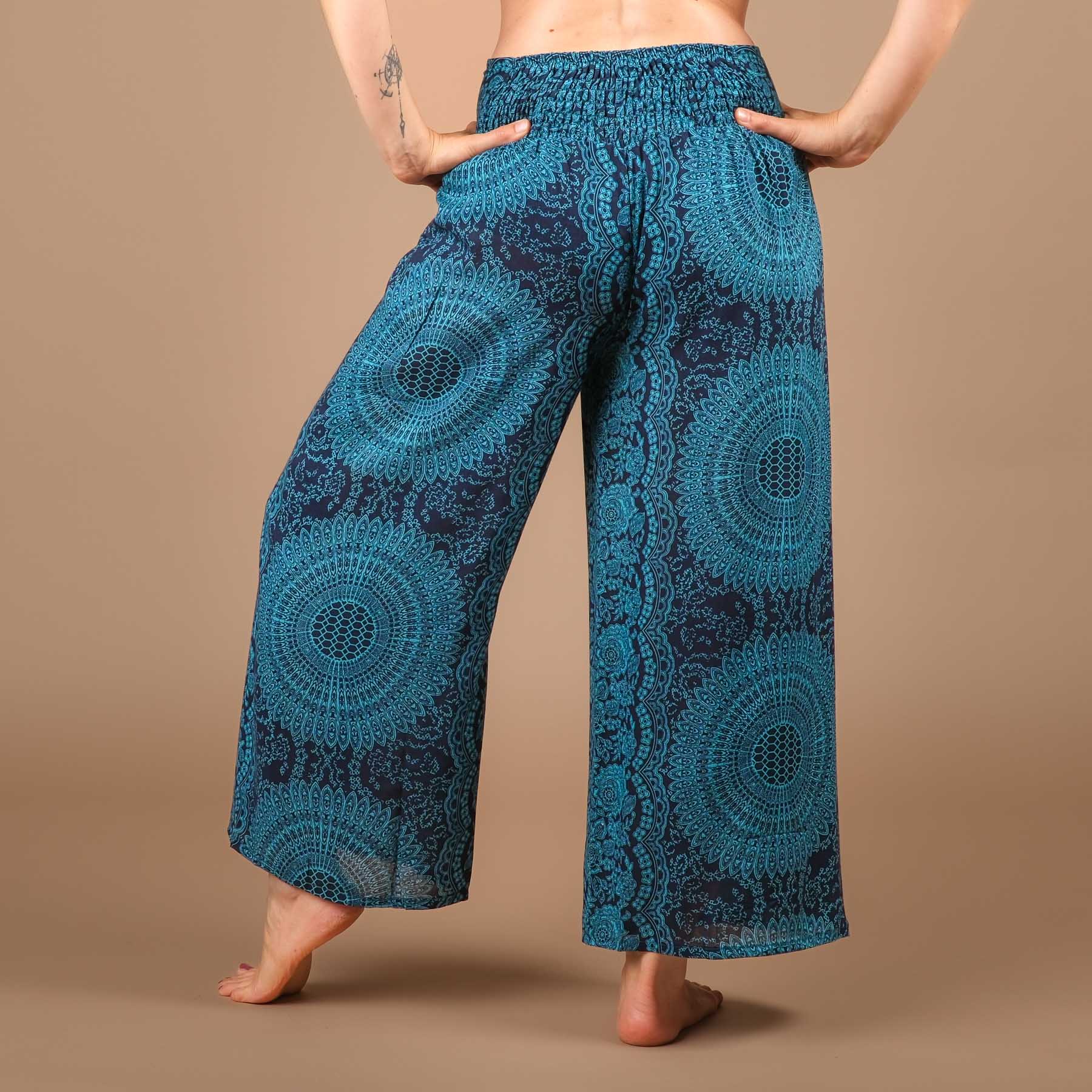 Pantalon palazzo marlène Indian Summer bleu