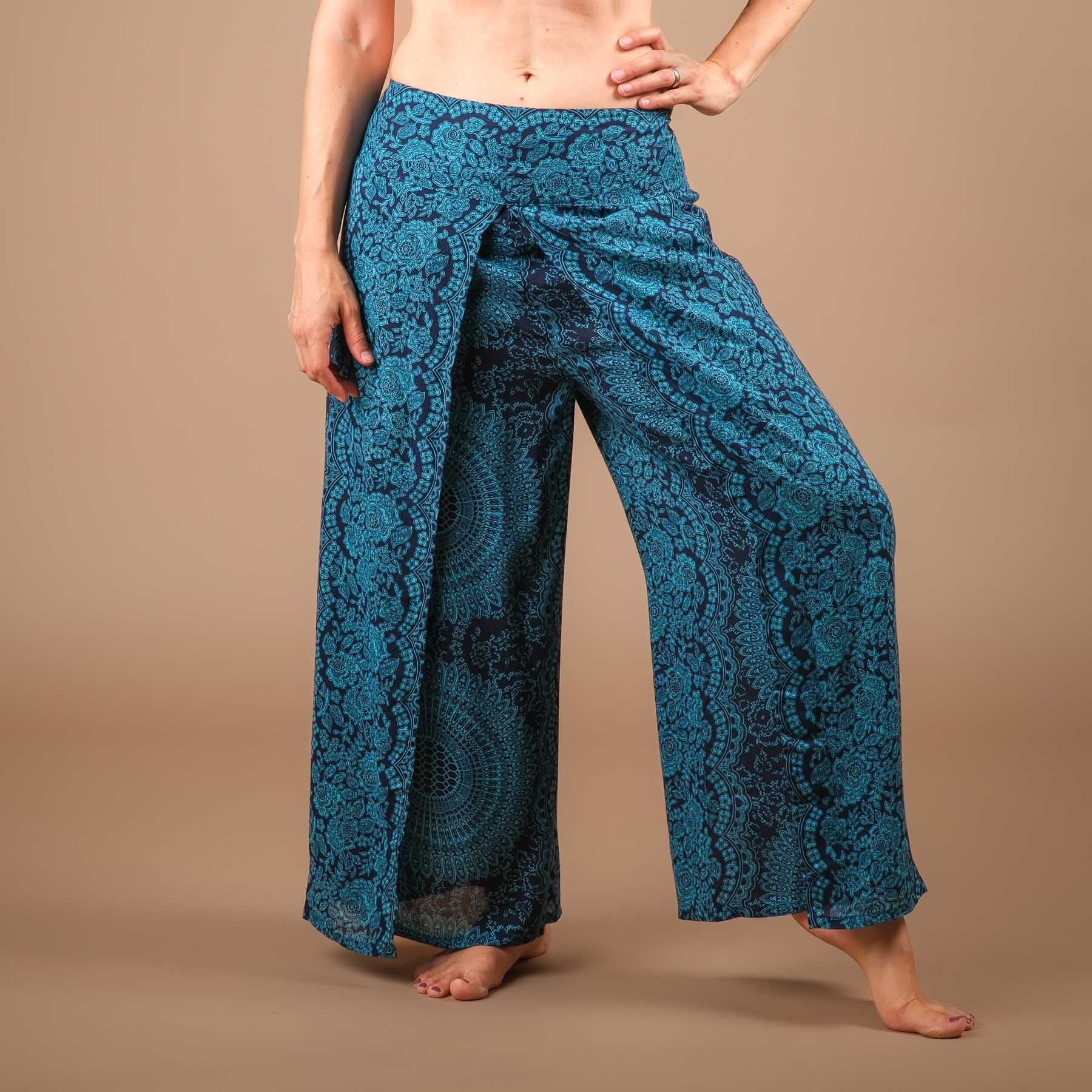 Pantalon palazzo marlène Indian Summer bleu